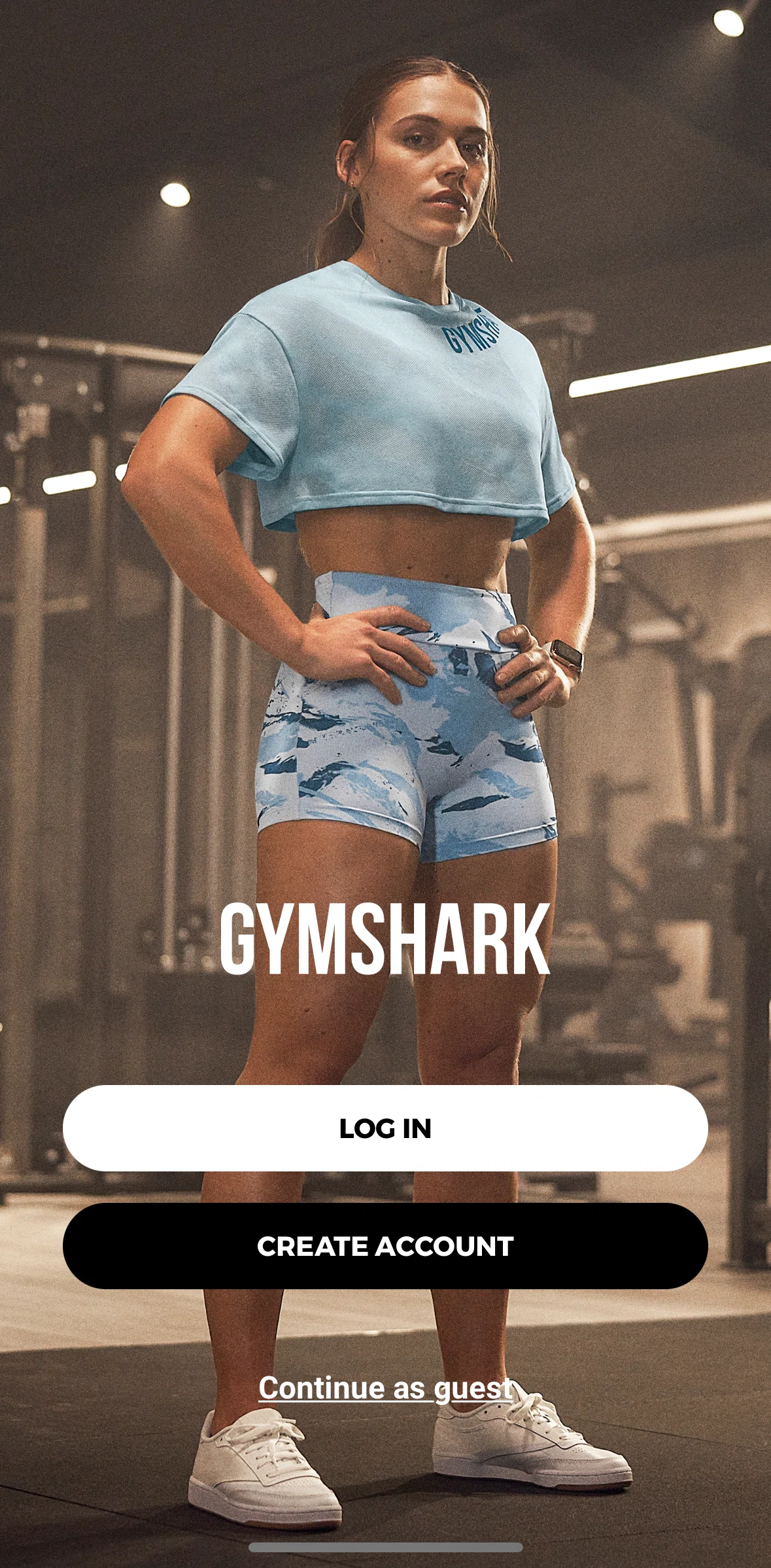 Gymshark Screen screen in the Logging in flow