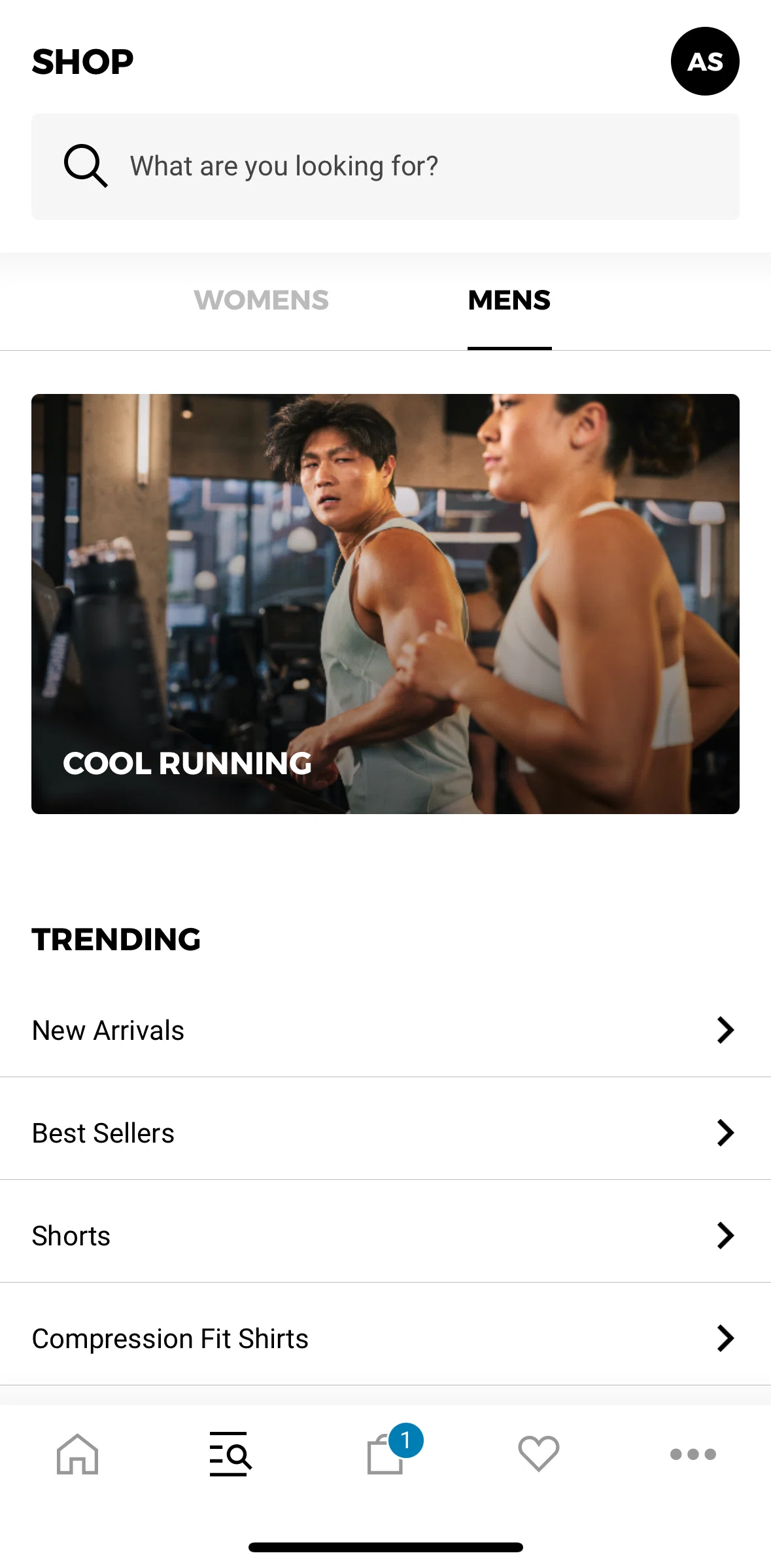 Gymshark Screen screen in the Searching Gymshark flow