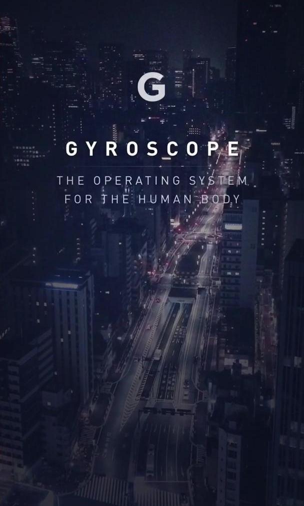 Gyroscope Launch screen screen in the Onboarding flow