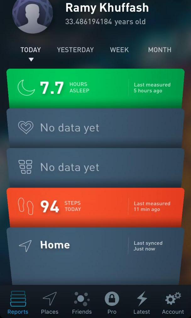 Gyroscope Screen screen in the Tracking Activity flow