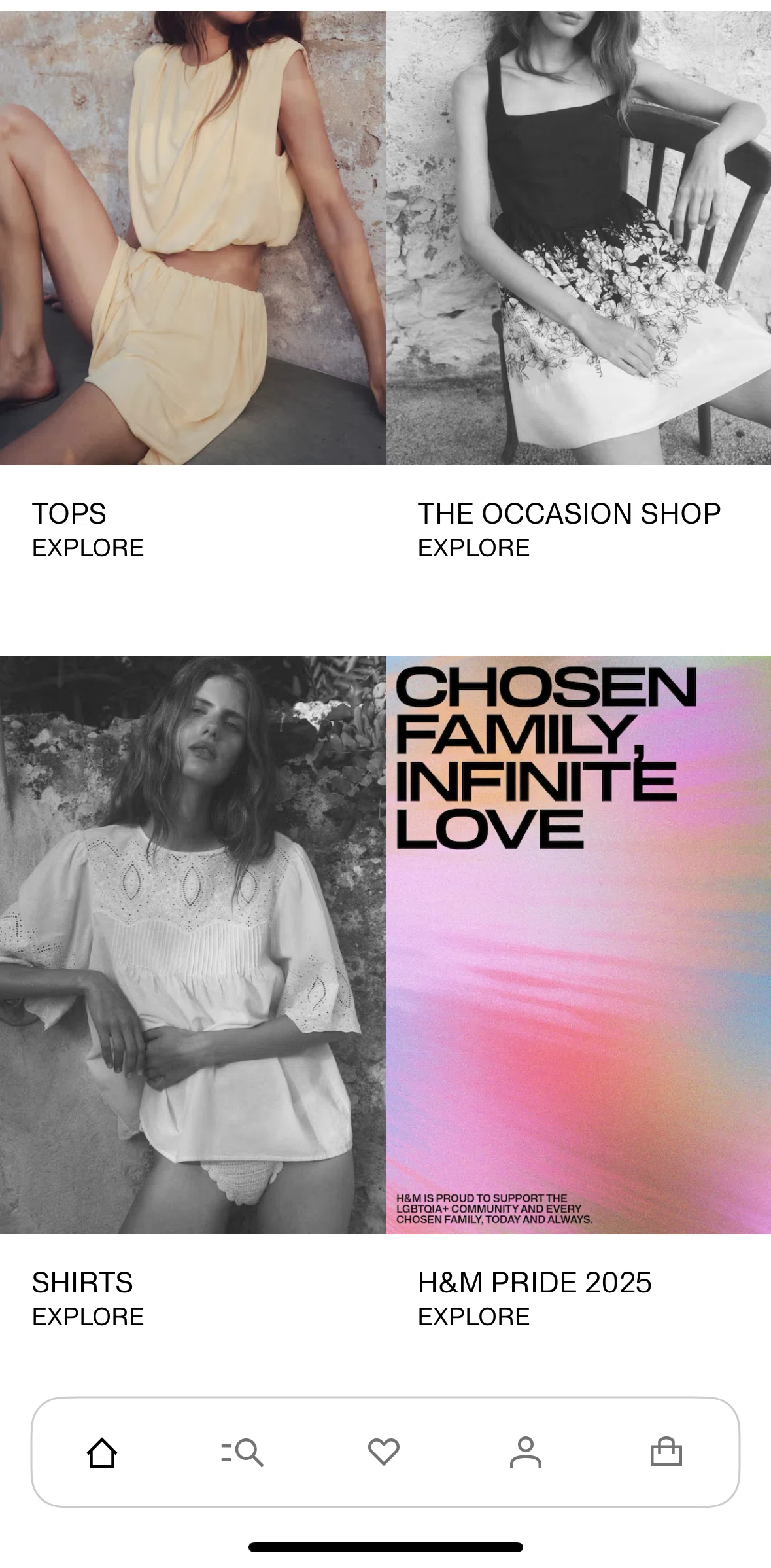 H And M Screen screen in the Article detail flow