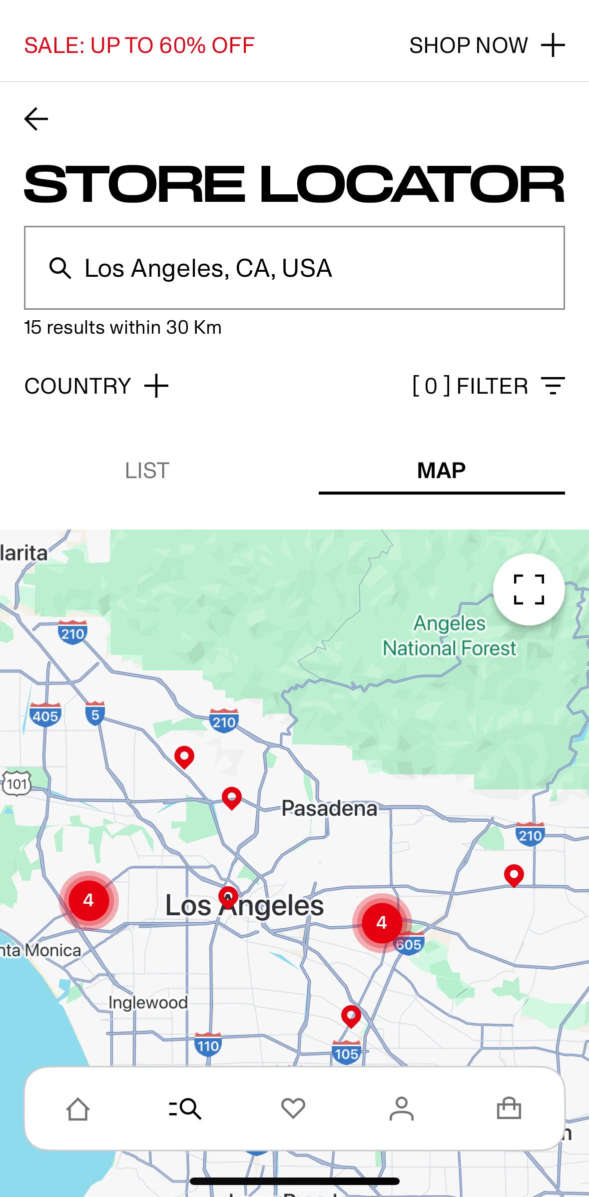 H And M Screen screen in the Map flow