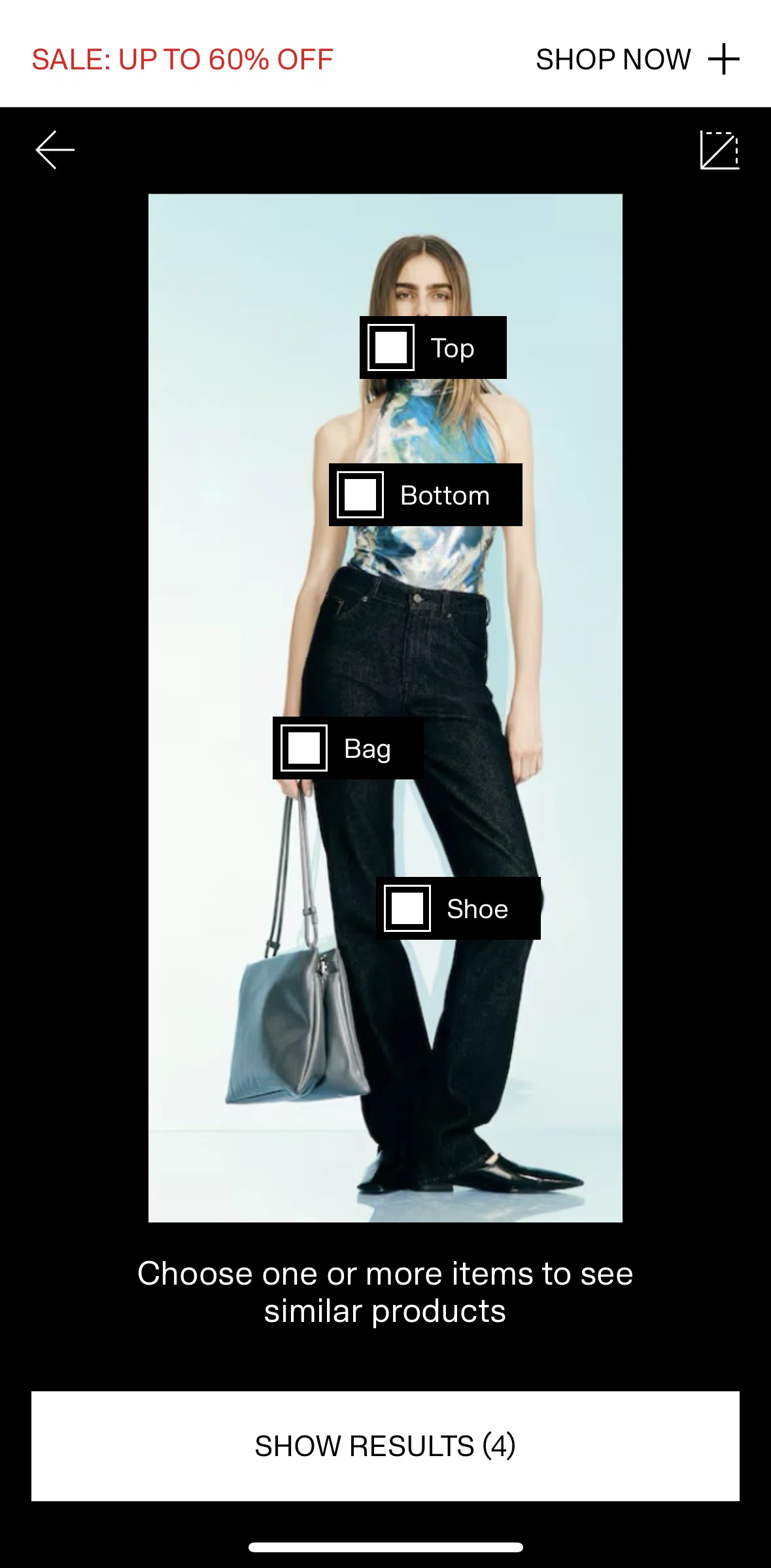 H And M Screen screen in the Searching H&M (image crop) flow