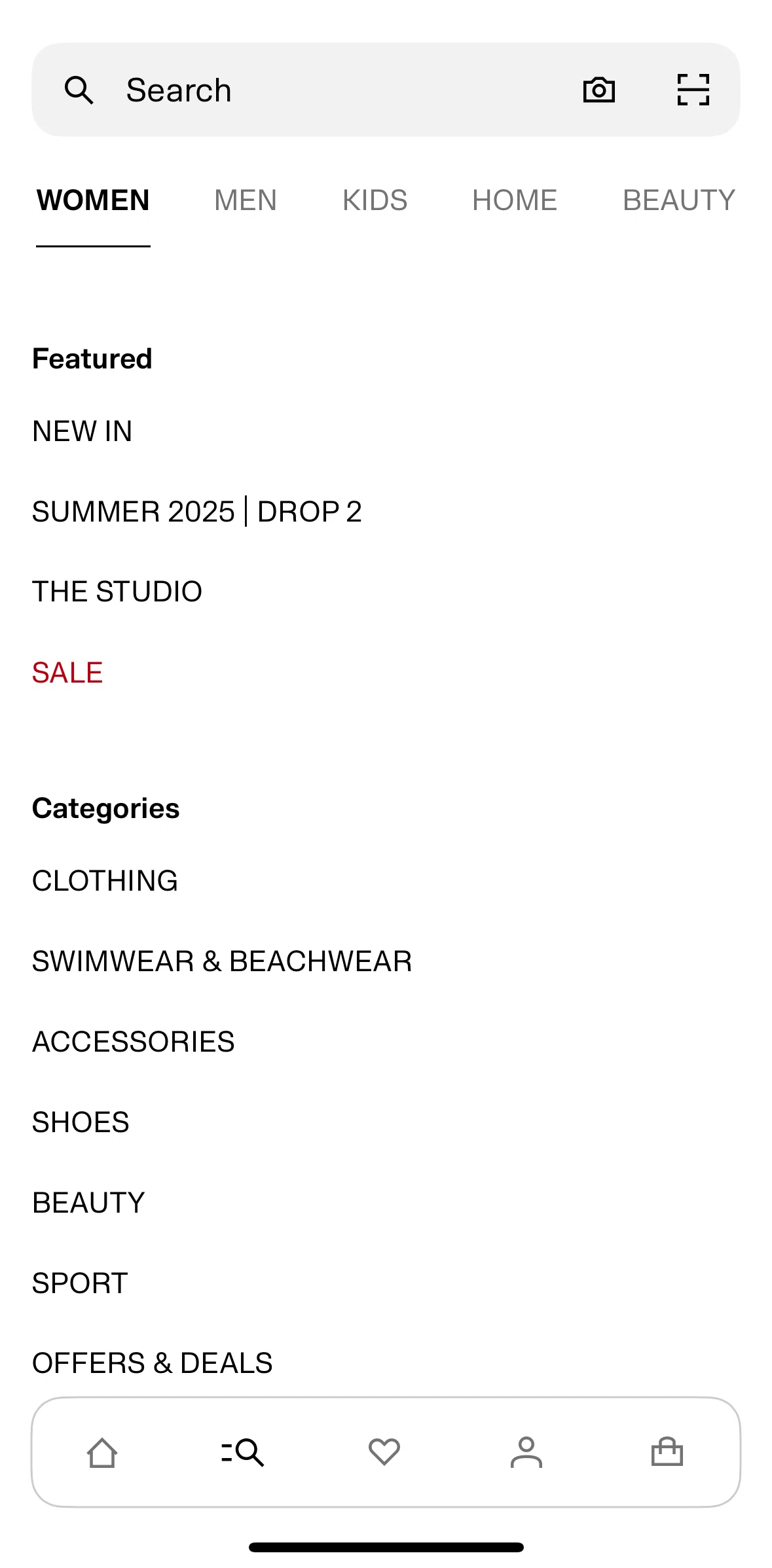 H And M Screen screen in the Searching H&M (product number input) flow