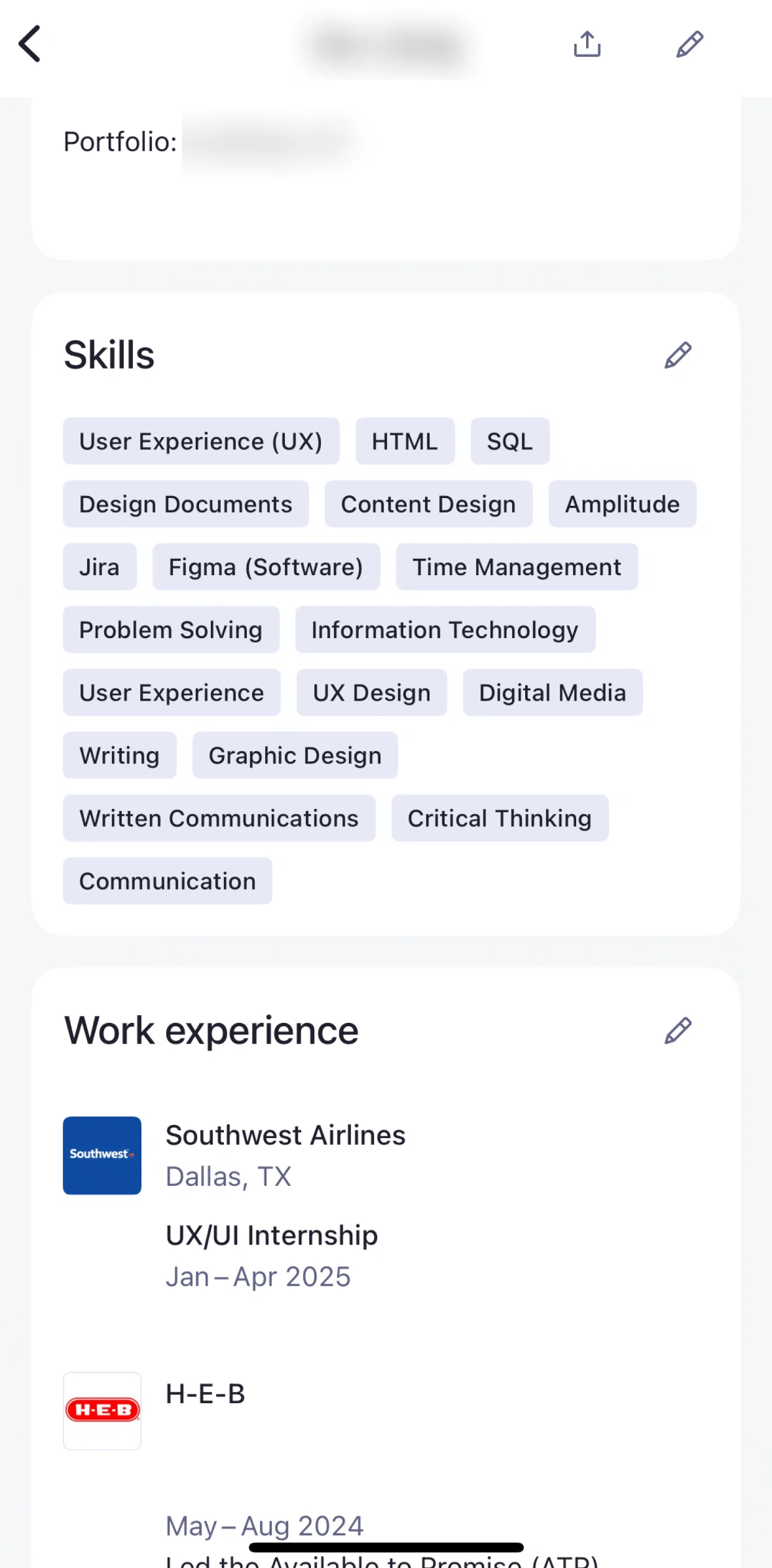 Handshake Screen screen in the Adding work experience flow