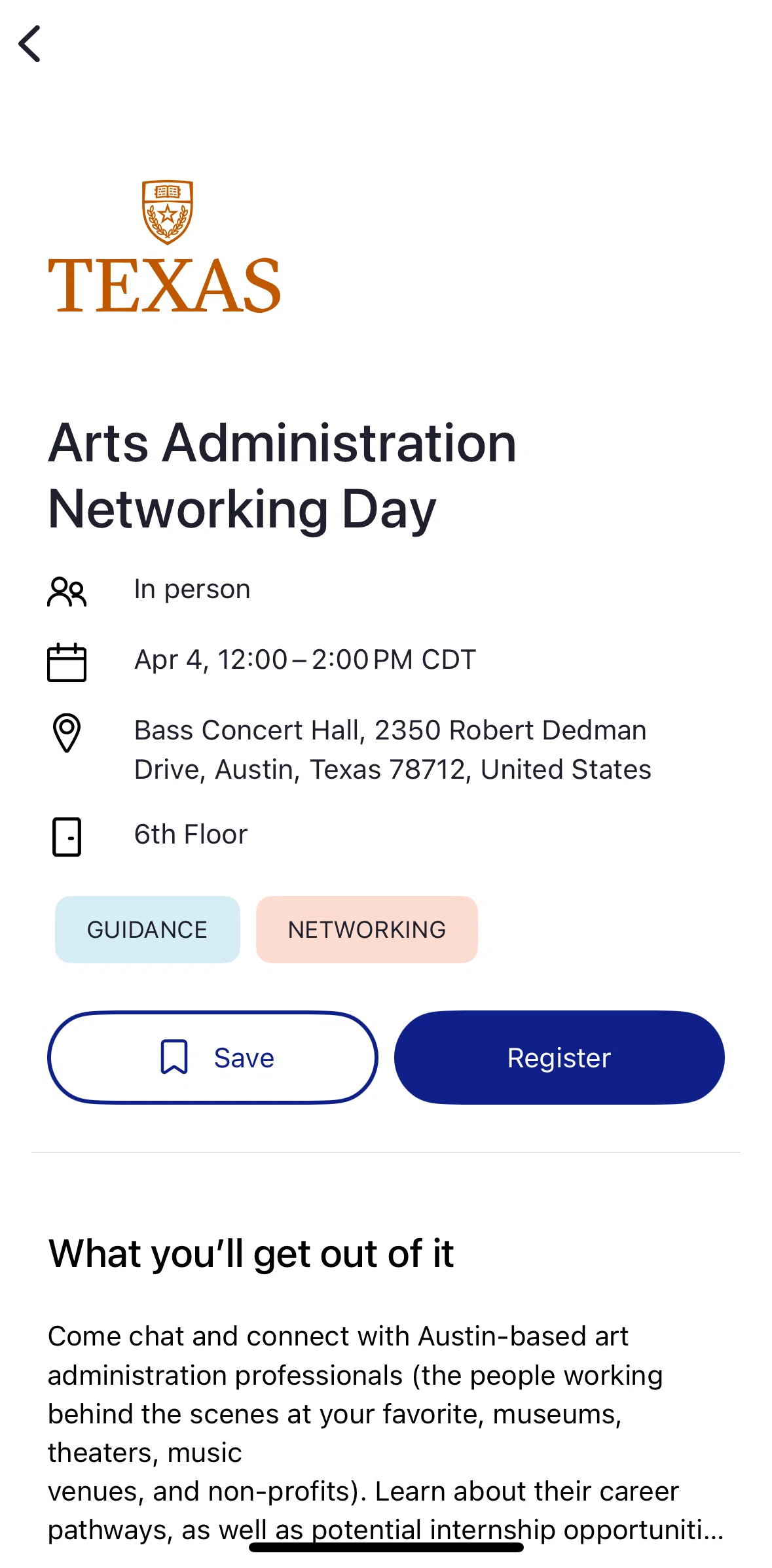 Handshake Screen screen in the Registering to an event flow