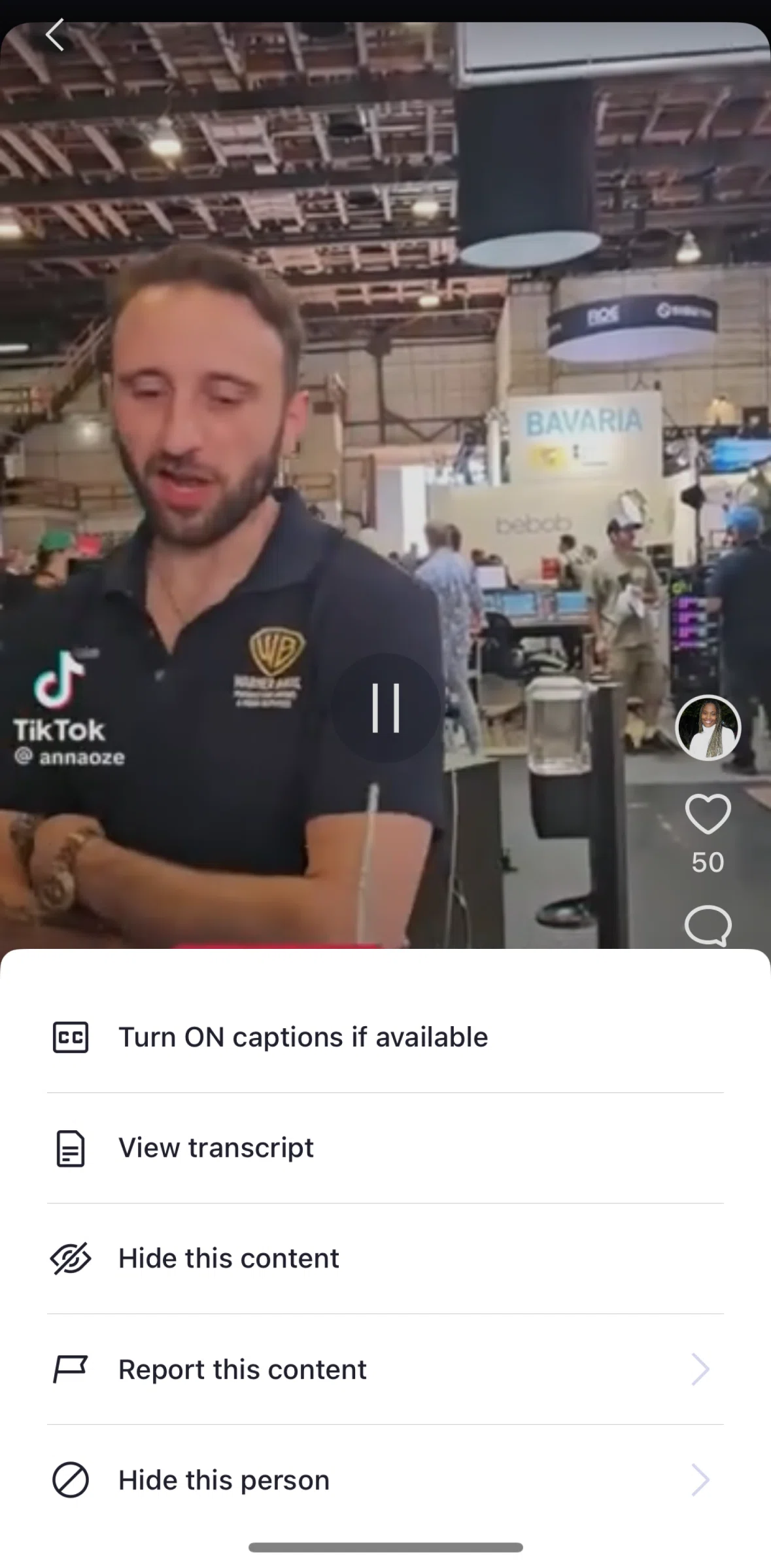Handshake Screen screen in the Turning on captions flow