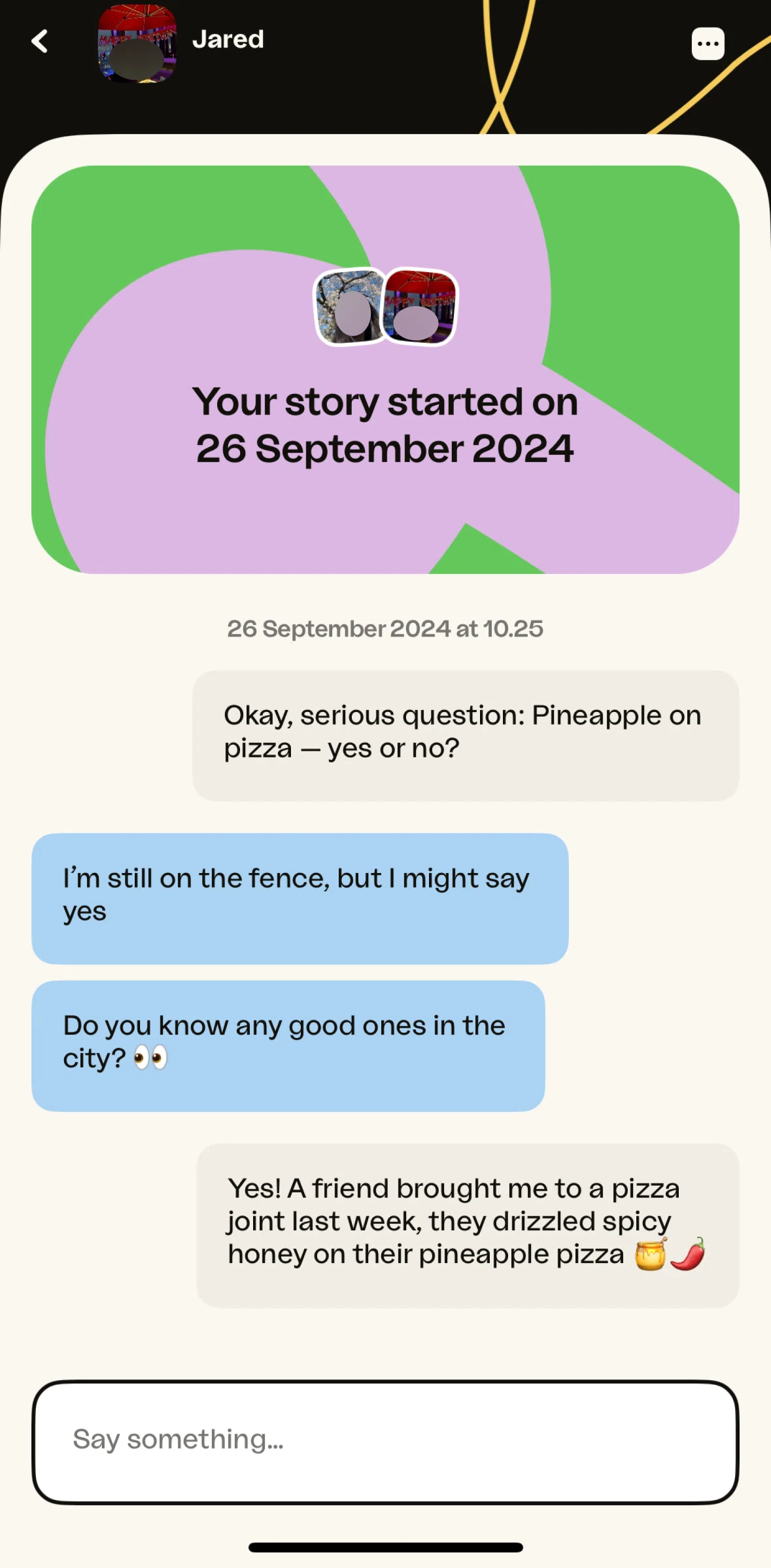 happn Screen screen in the Chat options flow
