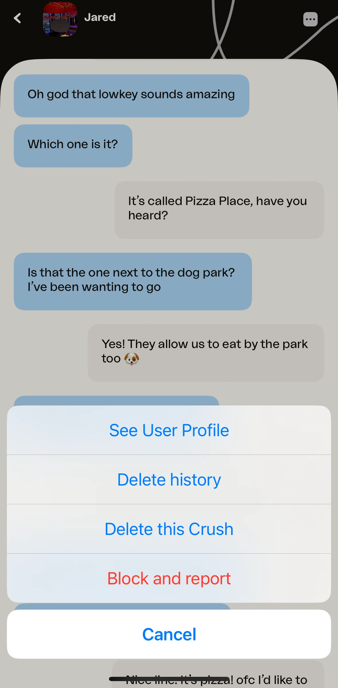 happn Screen screen in the Deleting crush flow