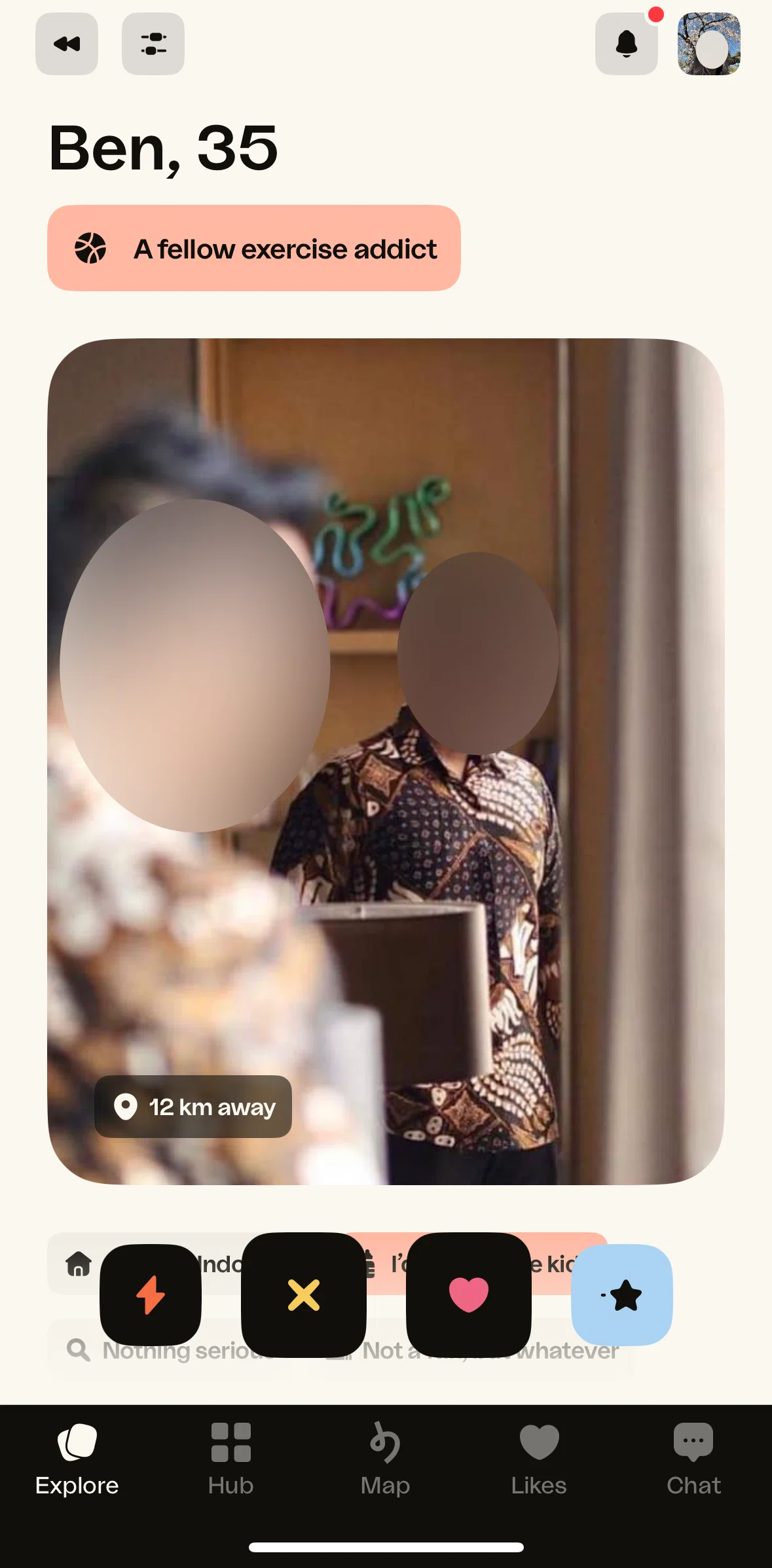happn Screen screen in the Liking a user with SuperCrush flow
