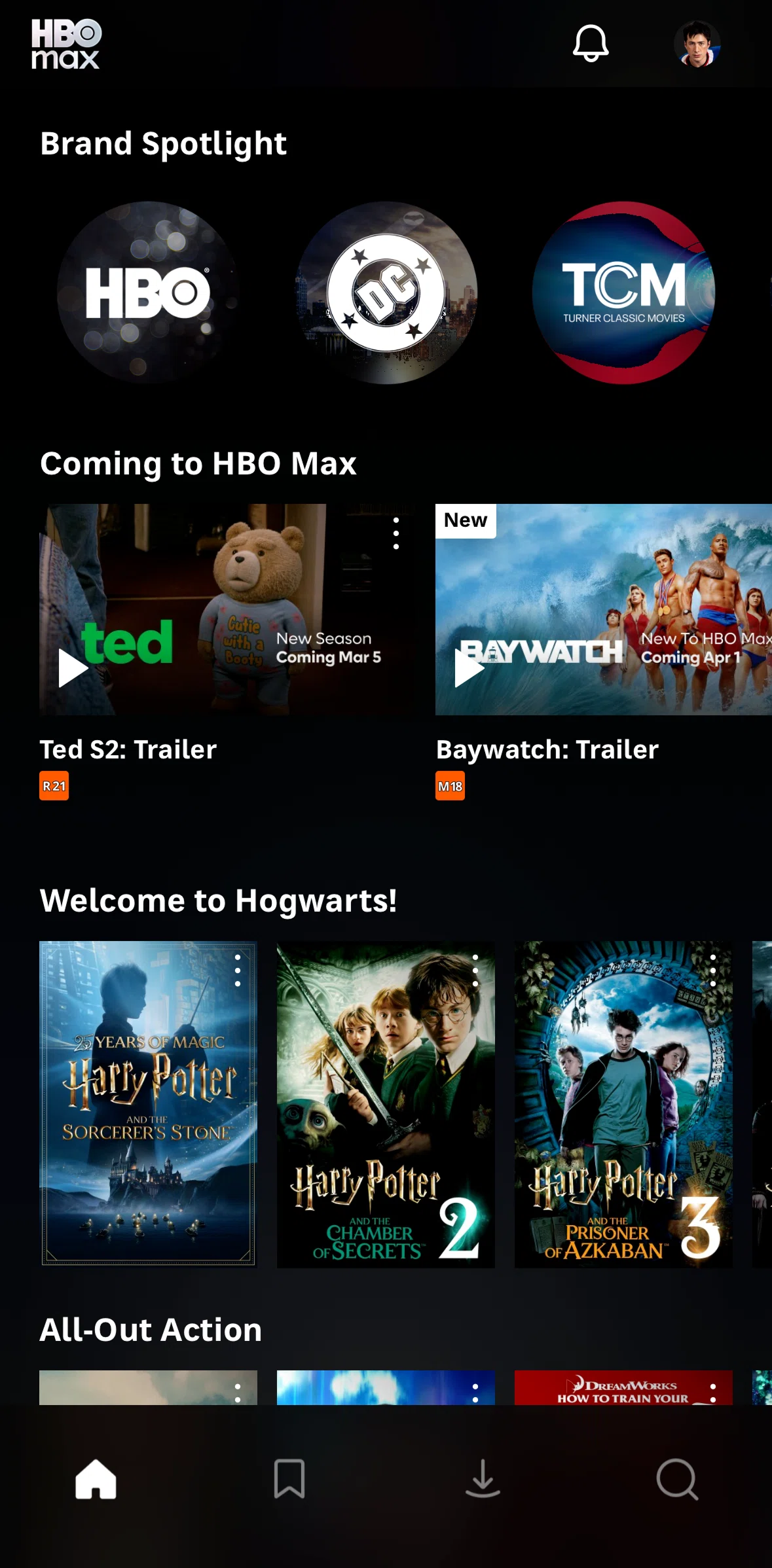 HBO Max Screen screen in the Brand spotlight flow