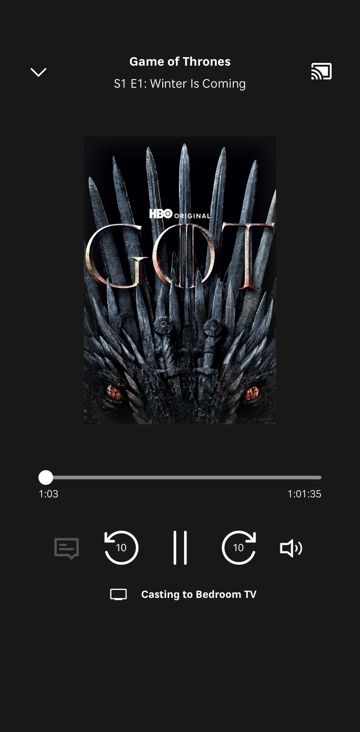 HBO Max Screen screen in the Changing volume flow