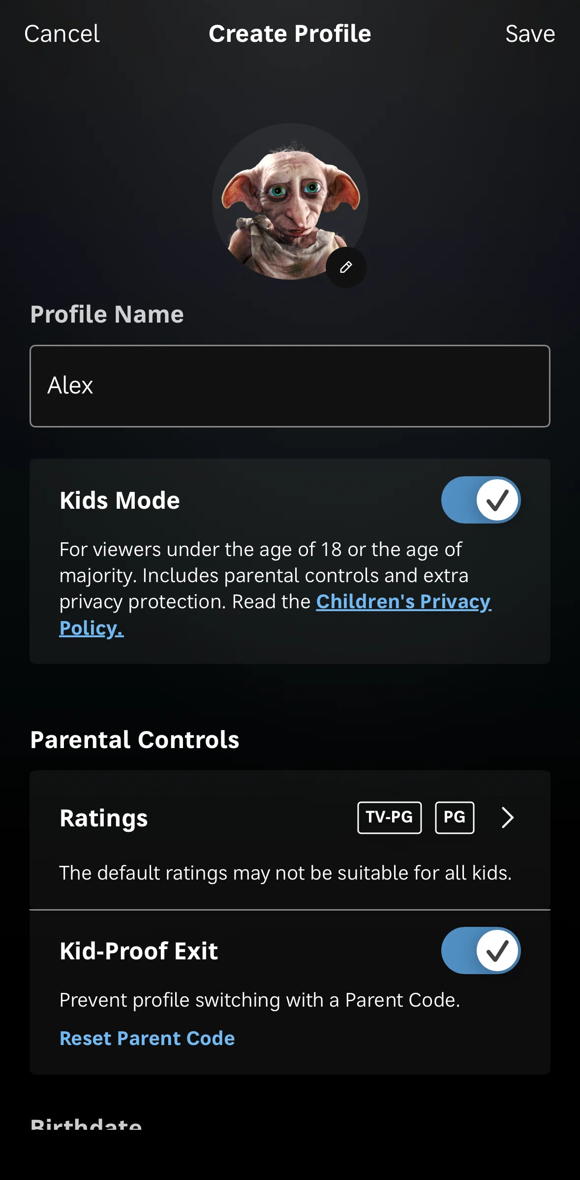 HBO Max Screen screen in the Updating content ratings flow