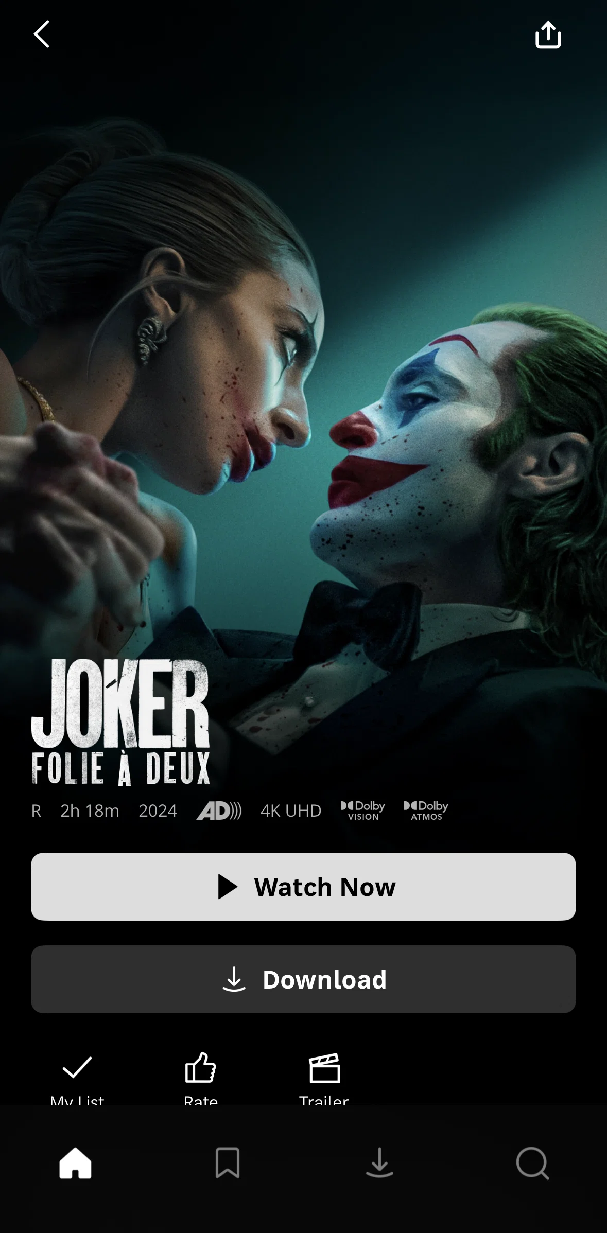 HBO Max Screen screen in the Watching a movie flow