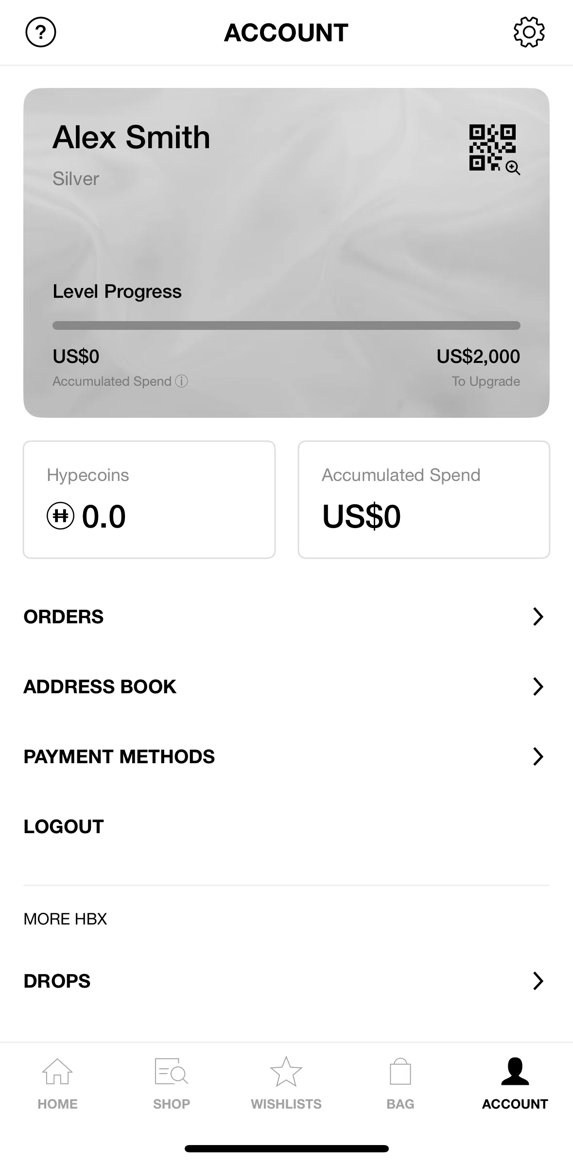HBX Screen screen in the QR code flow