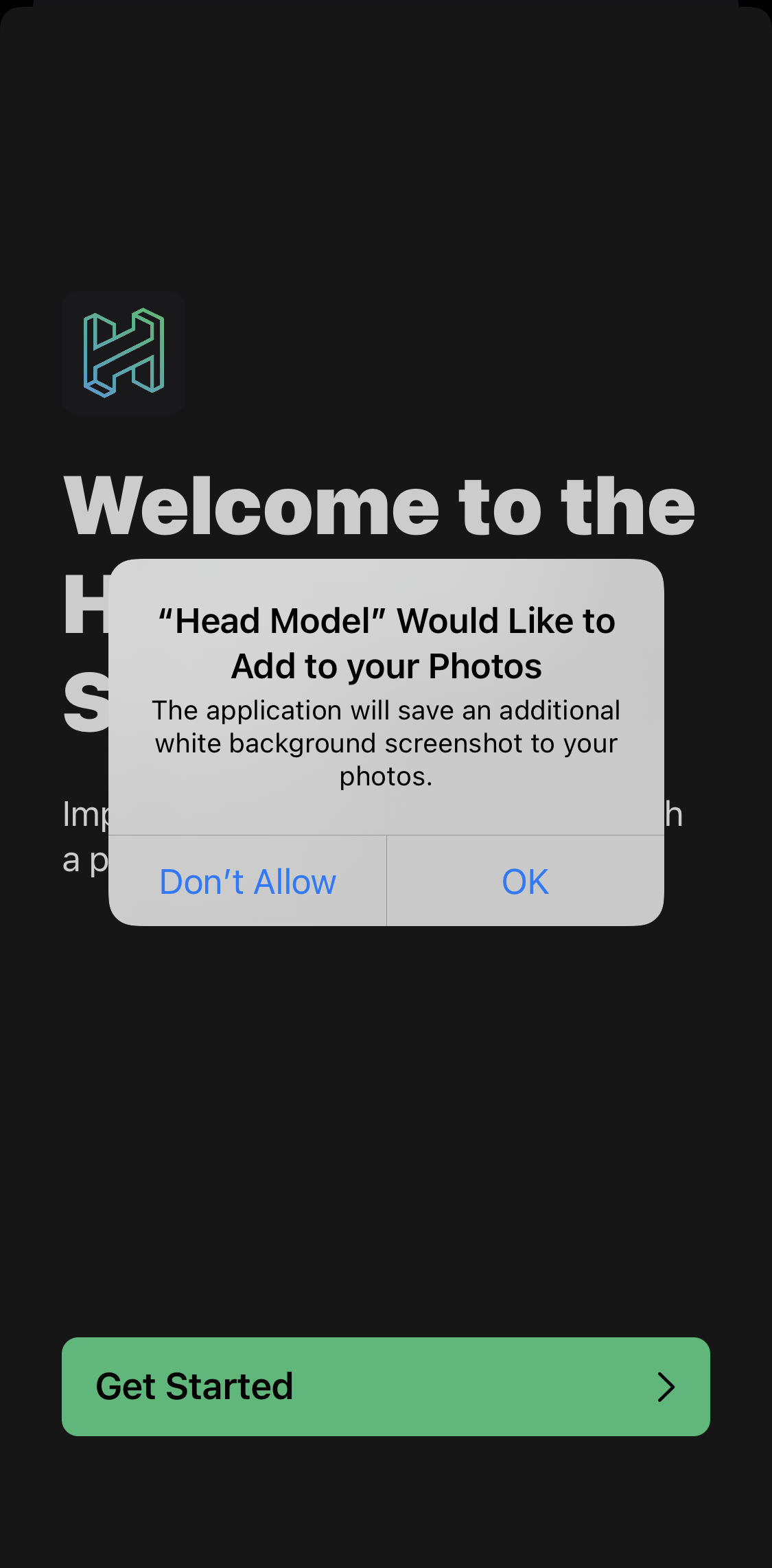 Head Model Studio Enable photo access screen in the General Browsing flow