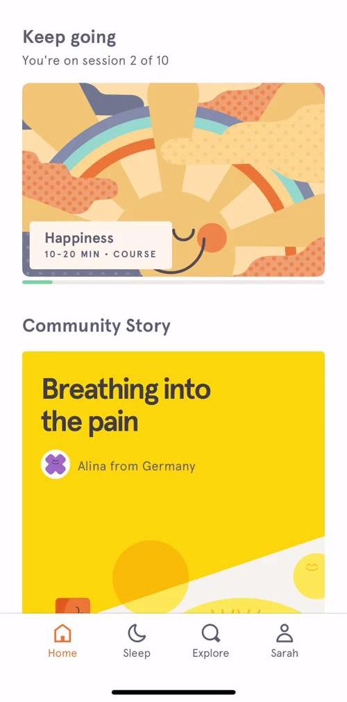 Headspace Home screen in the Cancelling Your Subscription flow