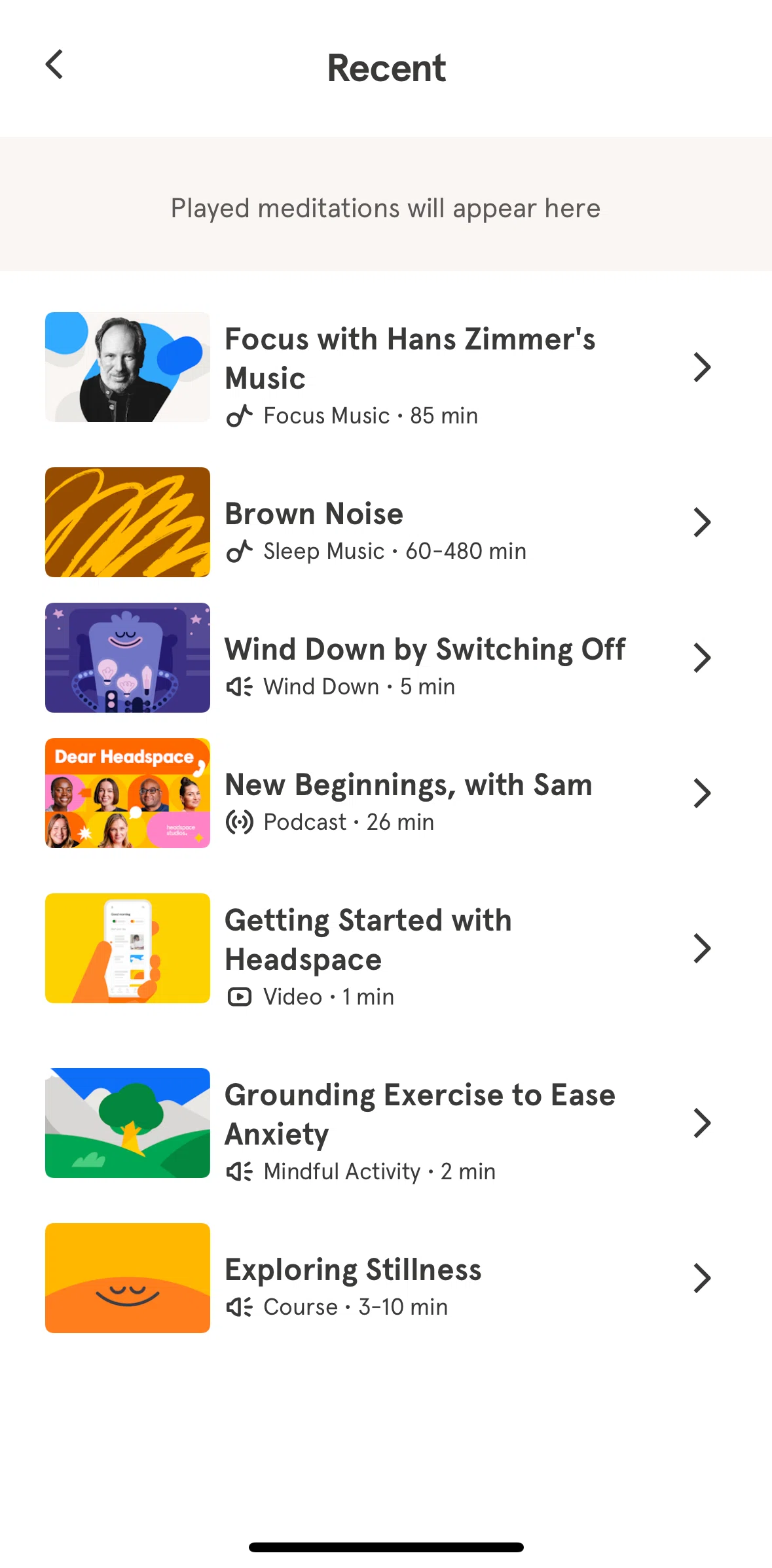 Headspace Screen screen in the Course detail flow