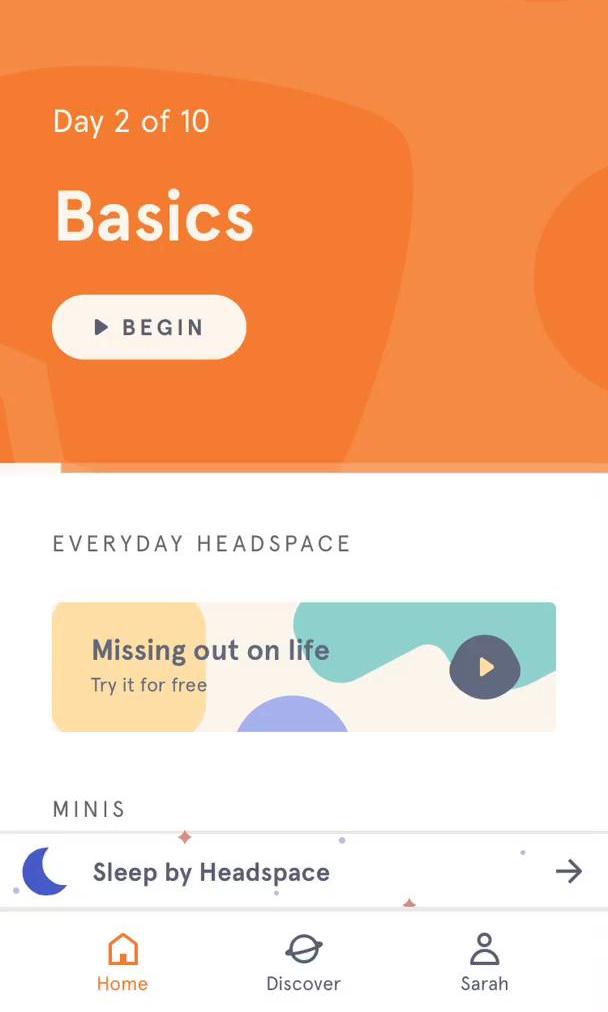 Headspace Screen screen in the General Browsing flow