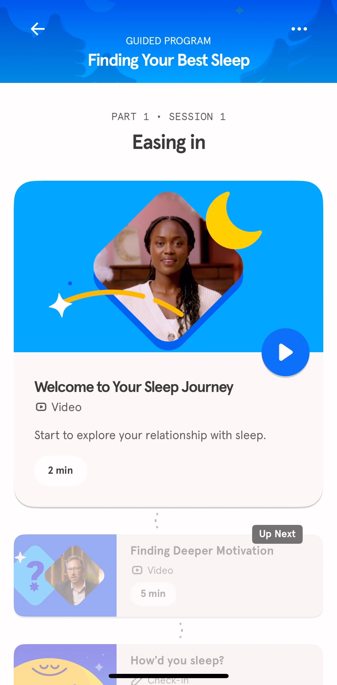 Headspace Screen screen in the Watching a program video flow