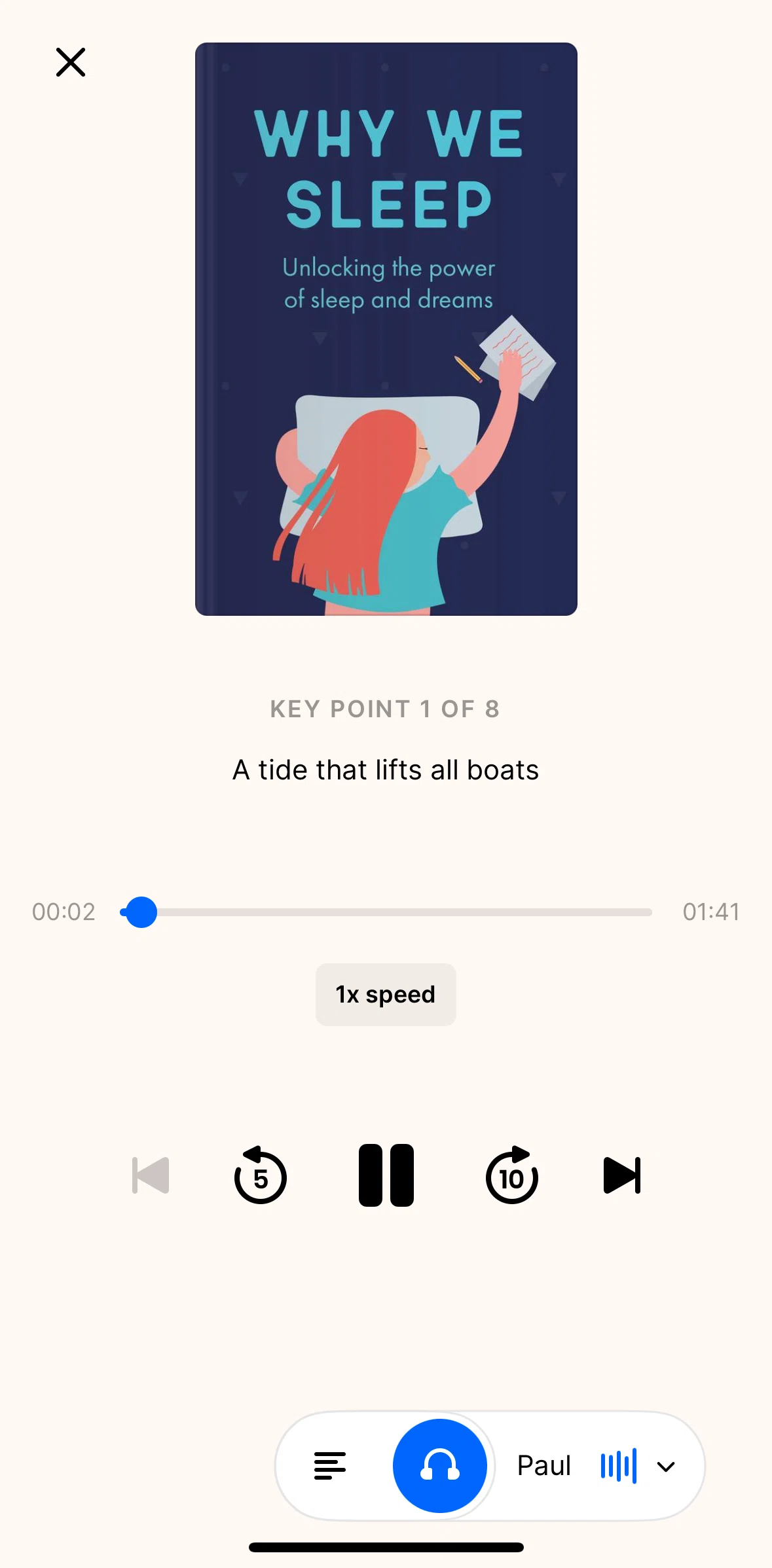 Headway Screen 1 screen in the Changing voice actor flow