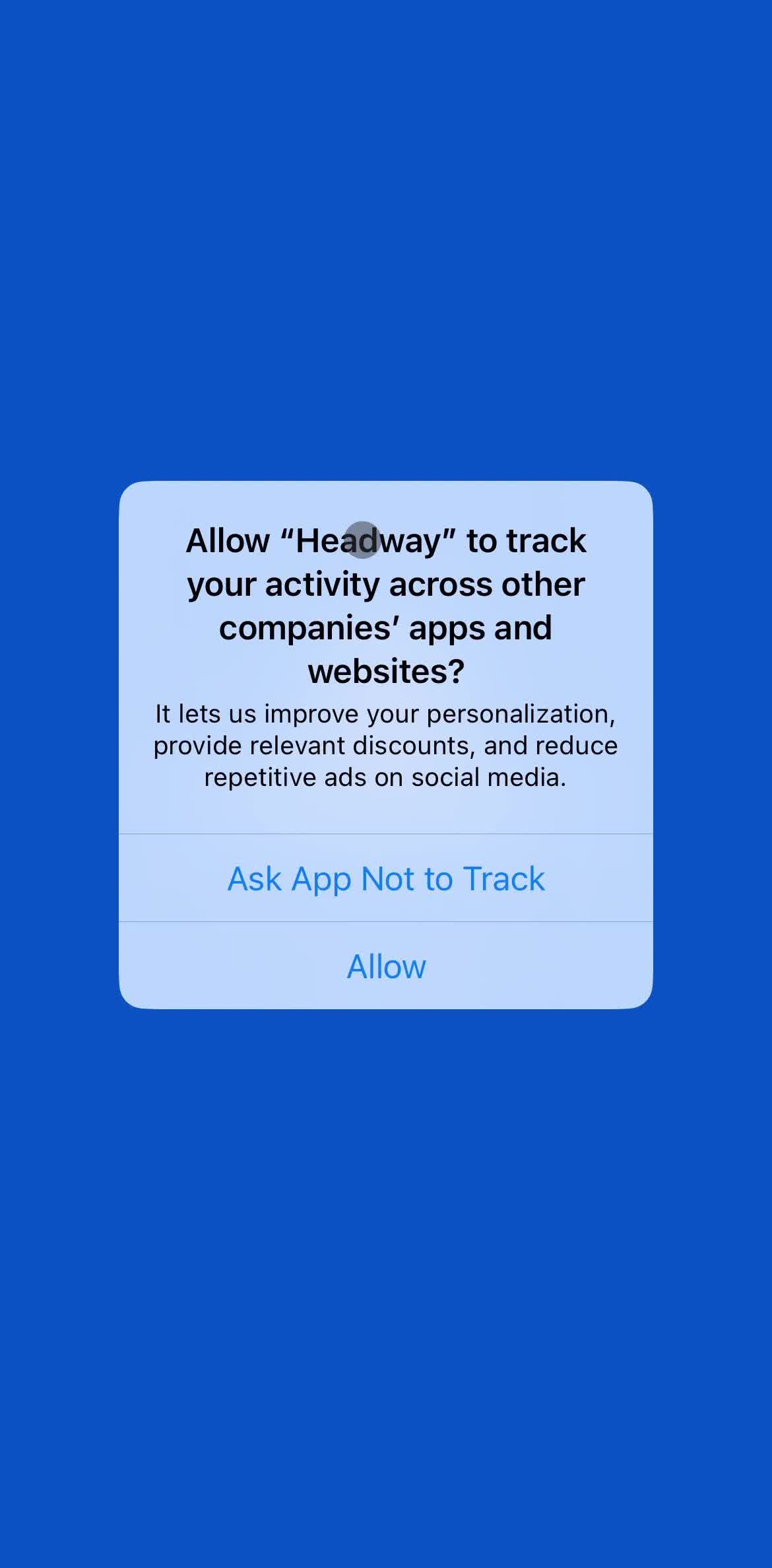 Headway Permissions screen in the Onboarding flow