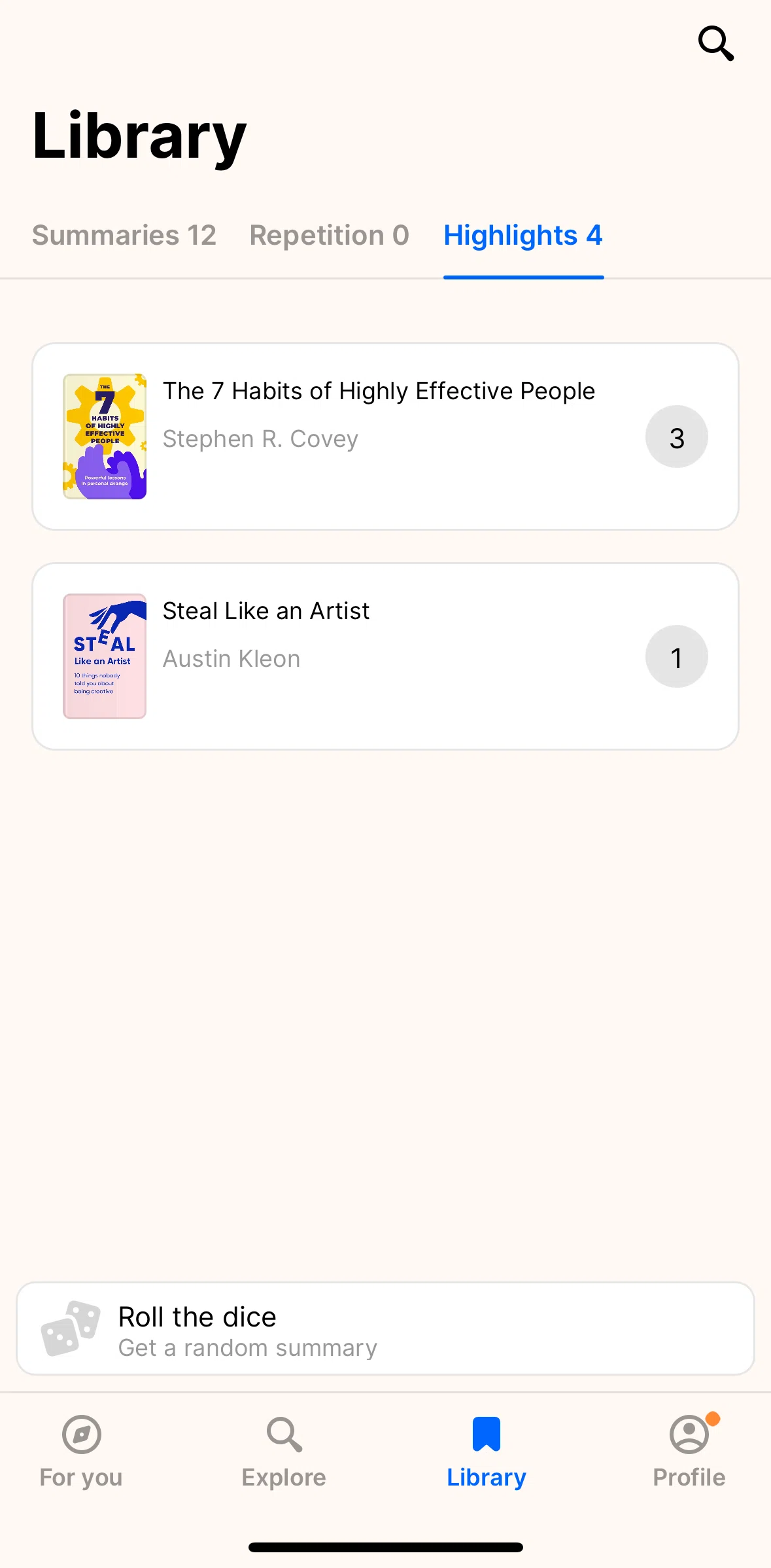 Headway Screen 1 screen in the View highlighted phrases flow