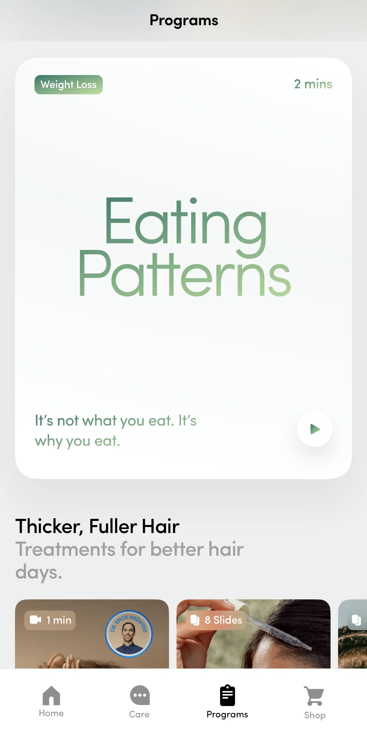 Hers Screen screen in the Article detail flow