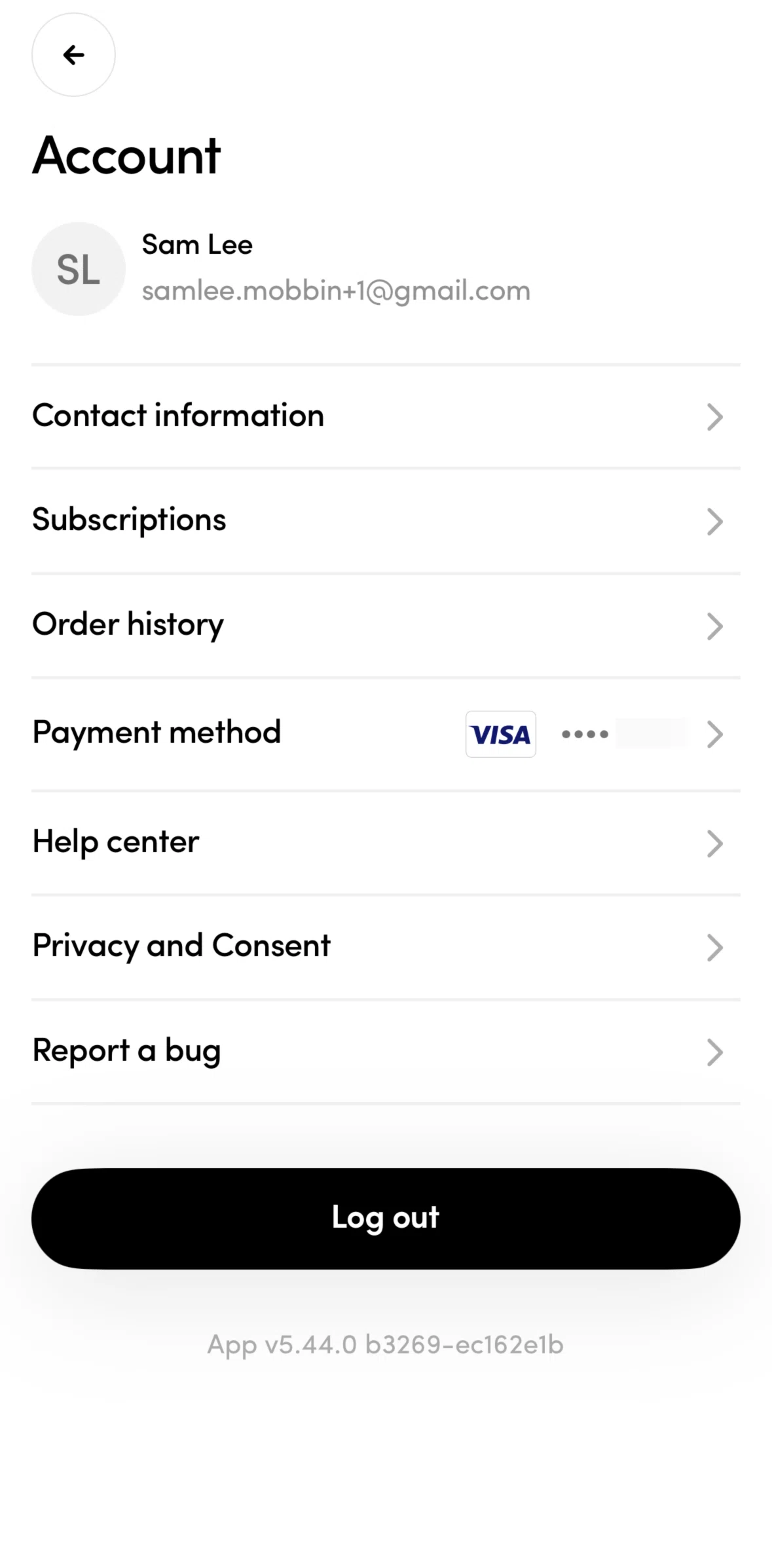Hers Screen screen in the Logging out flow