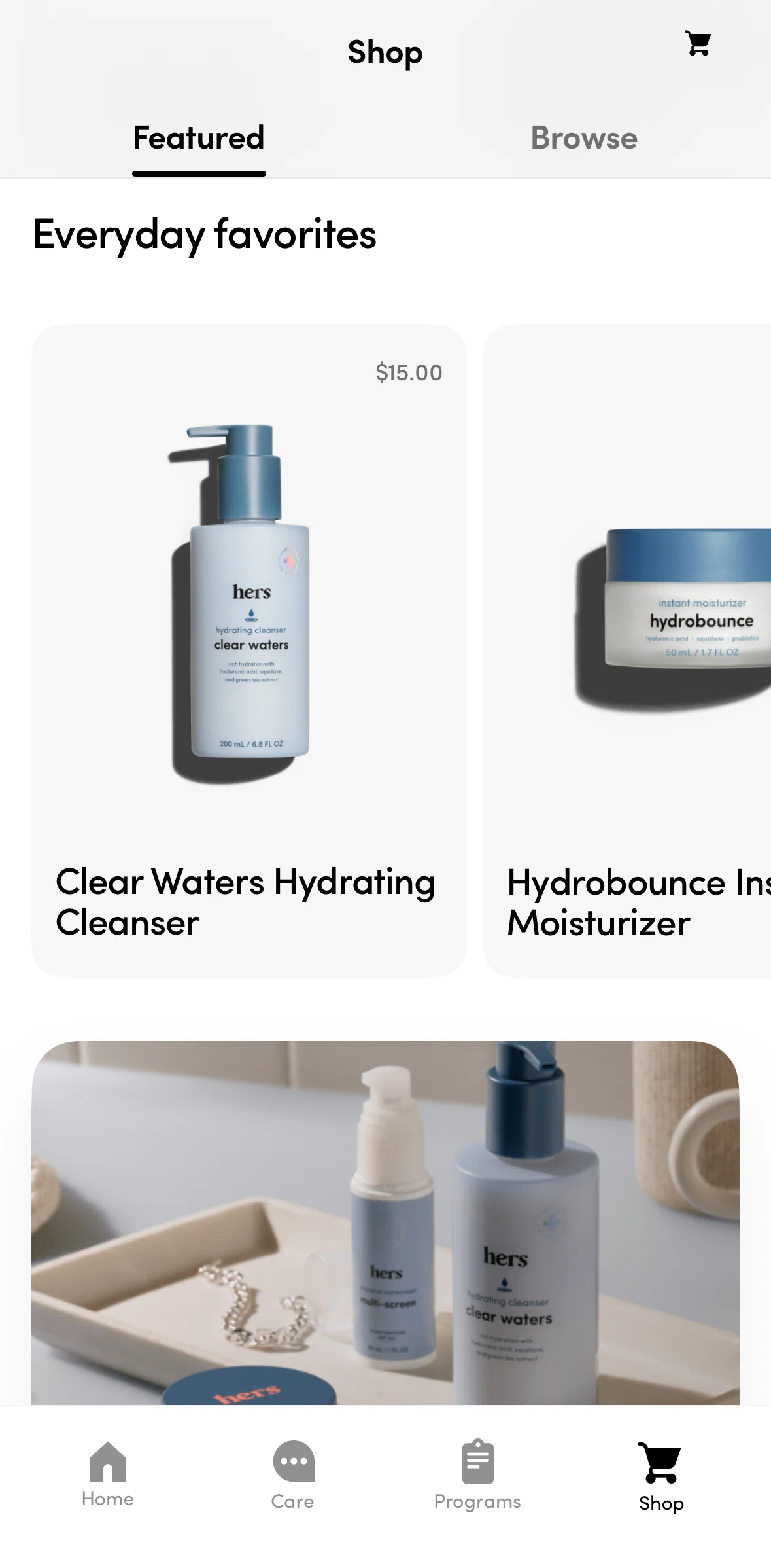 Hers Screen screen in the Product detail (Featured) flow