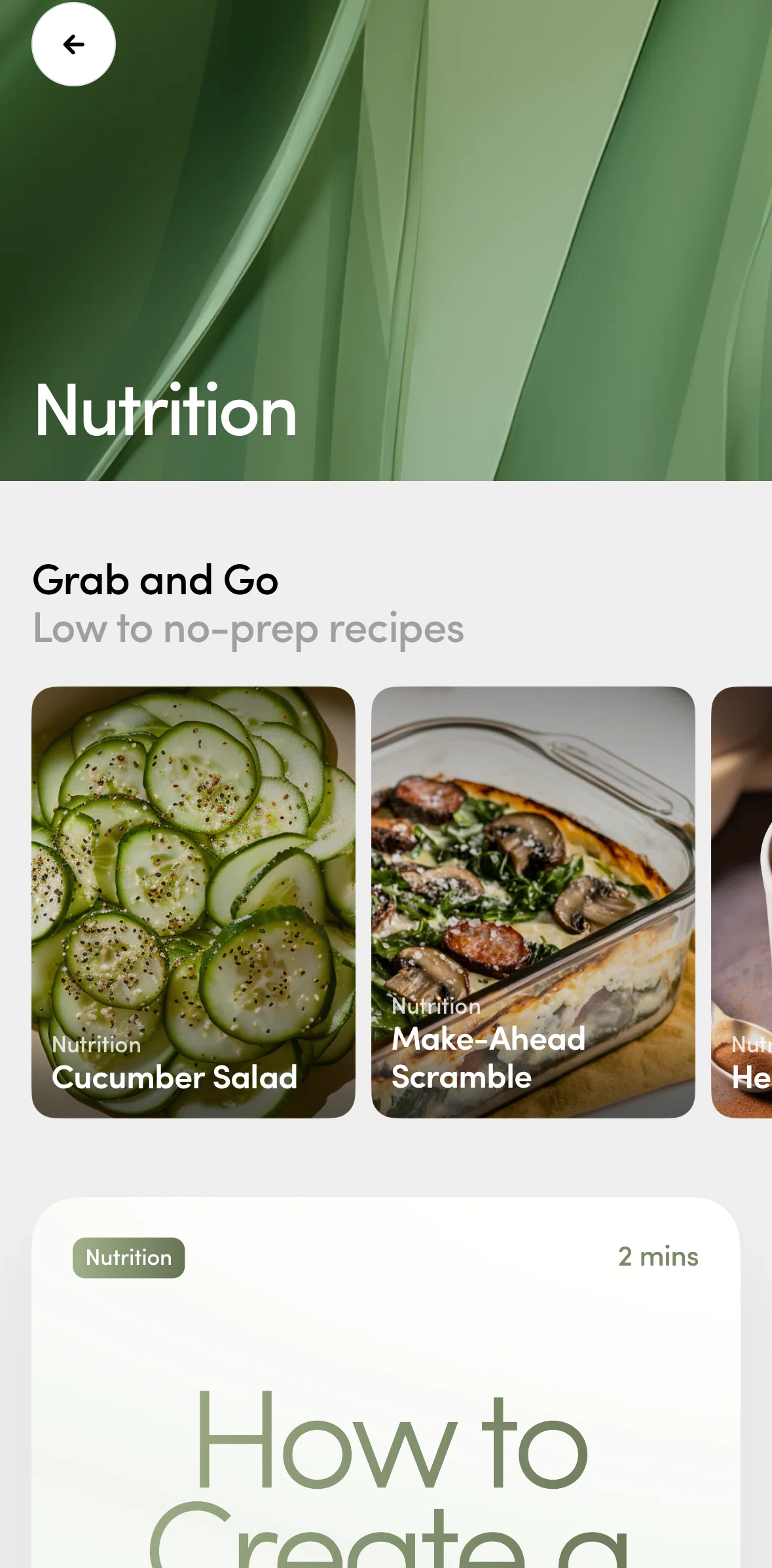 Hers Screen screen in the Recipe detail flow