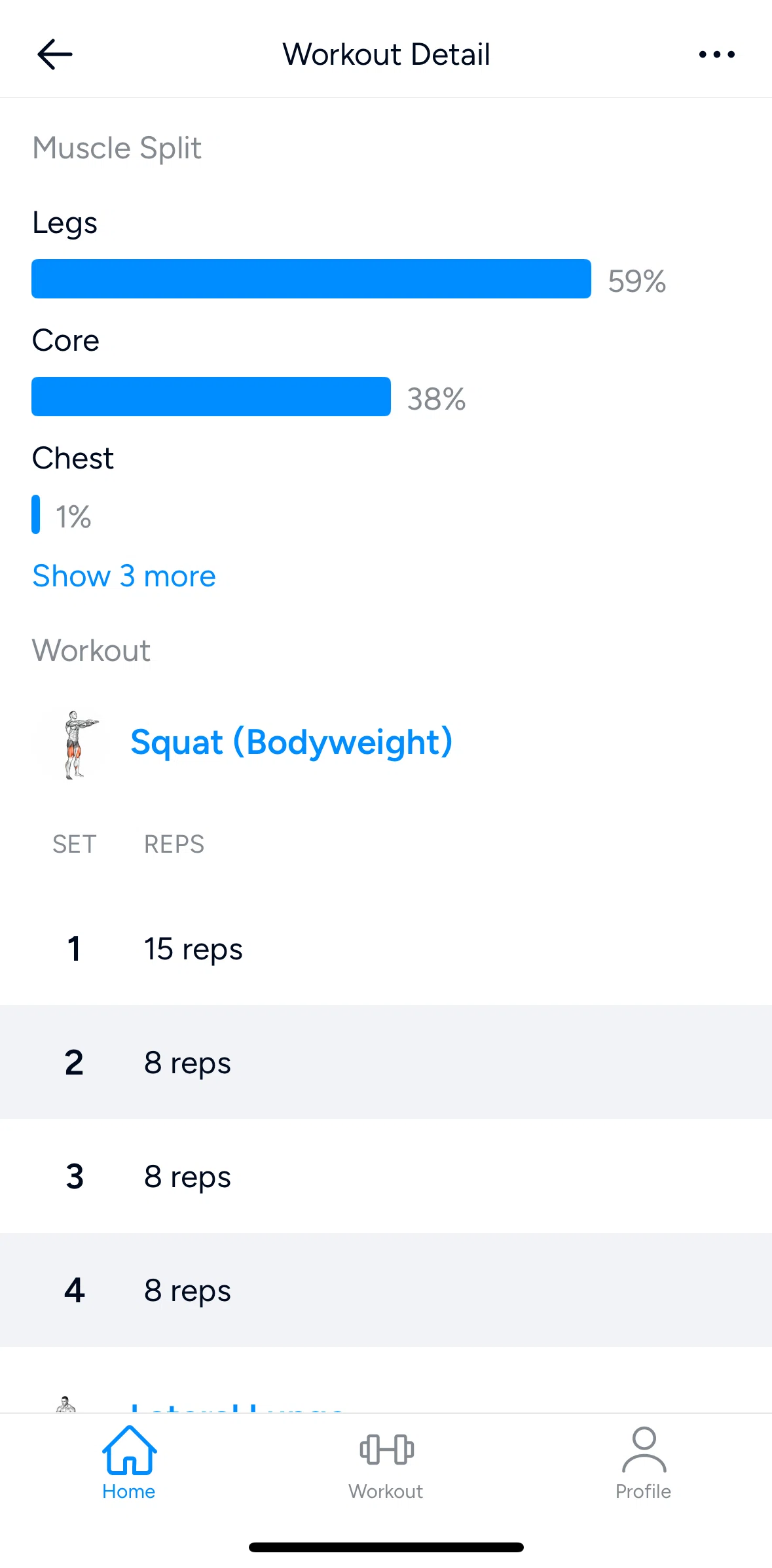Hevy Screen screen in the Exercise detail flow