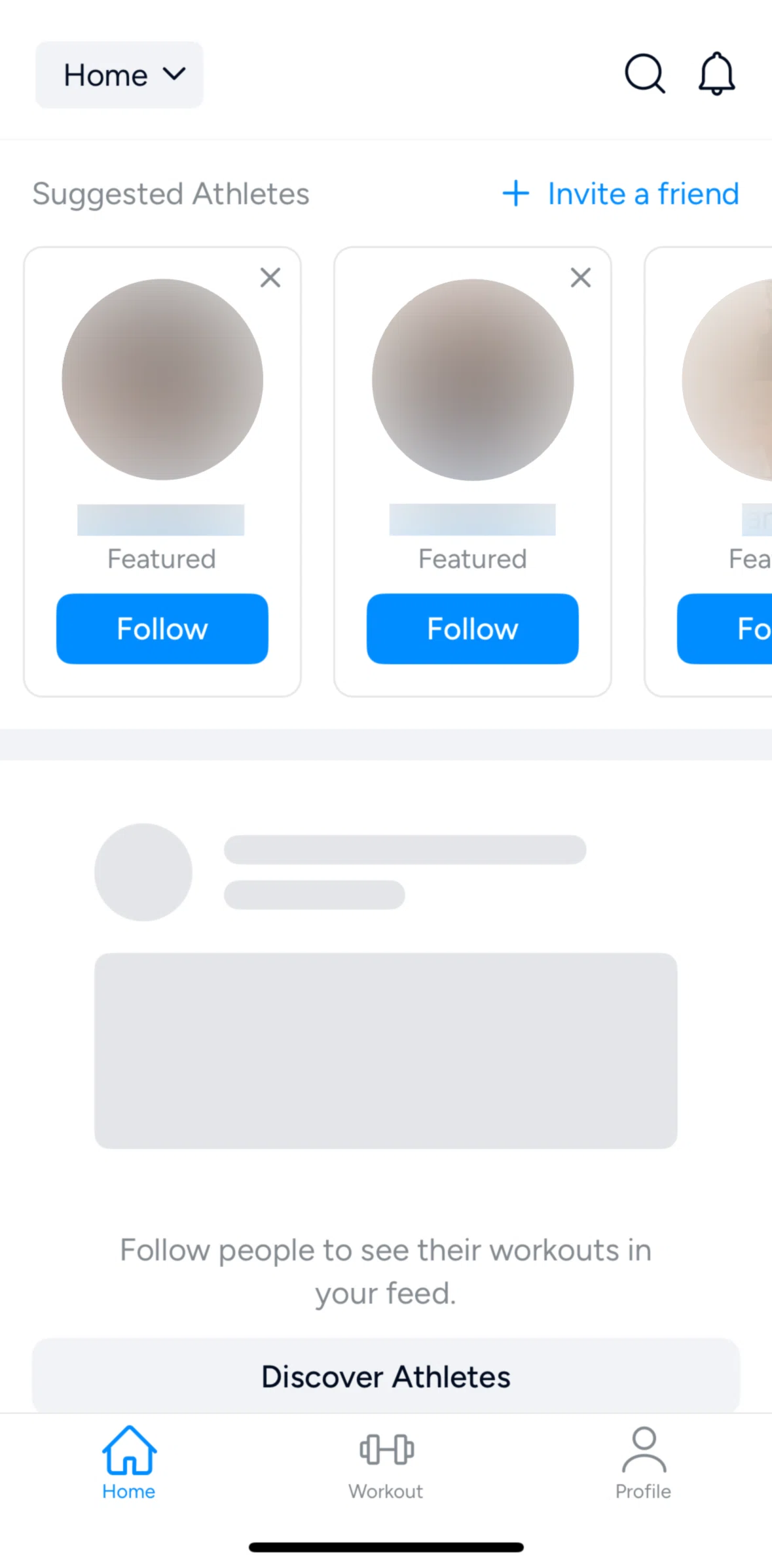 Hevy Screen screen in the Invite a friend flow