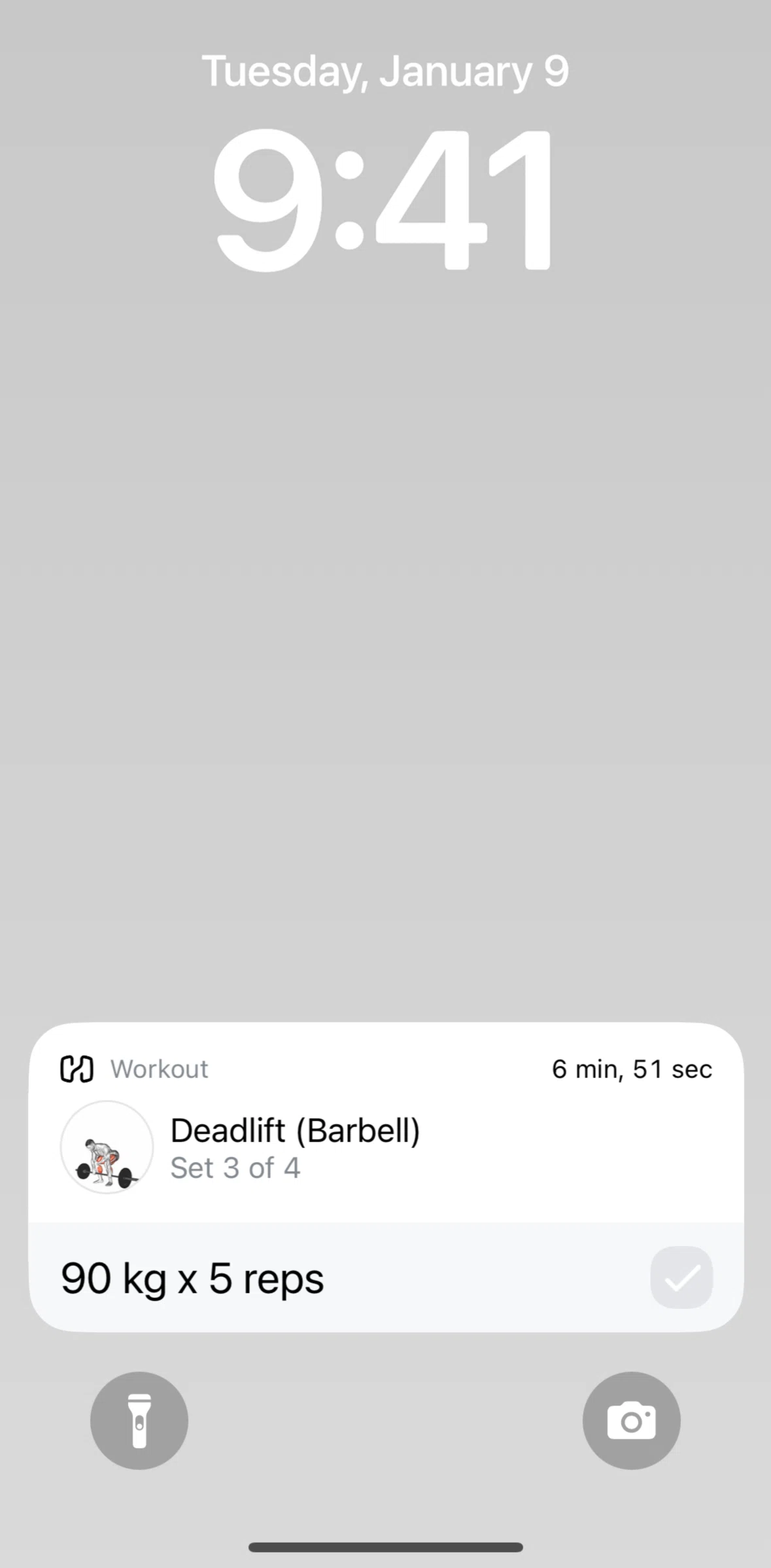 Hevy Screen screen in the Live Activities flow