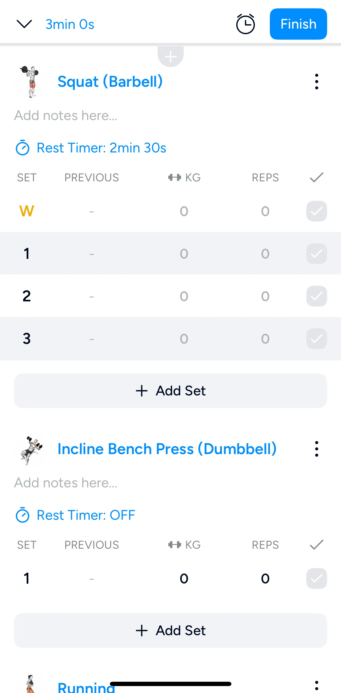 Hevy Screen screen in the Reordering exercises flow