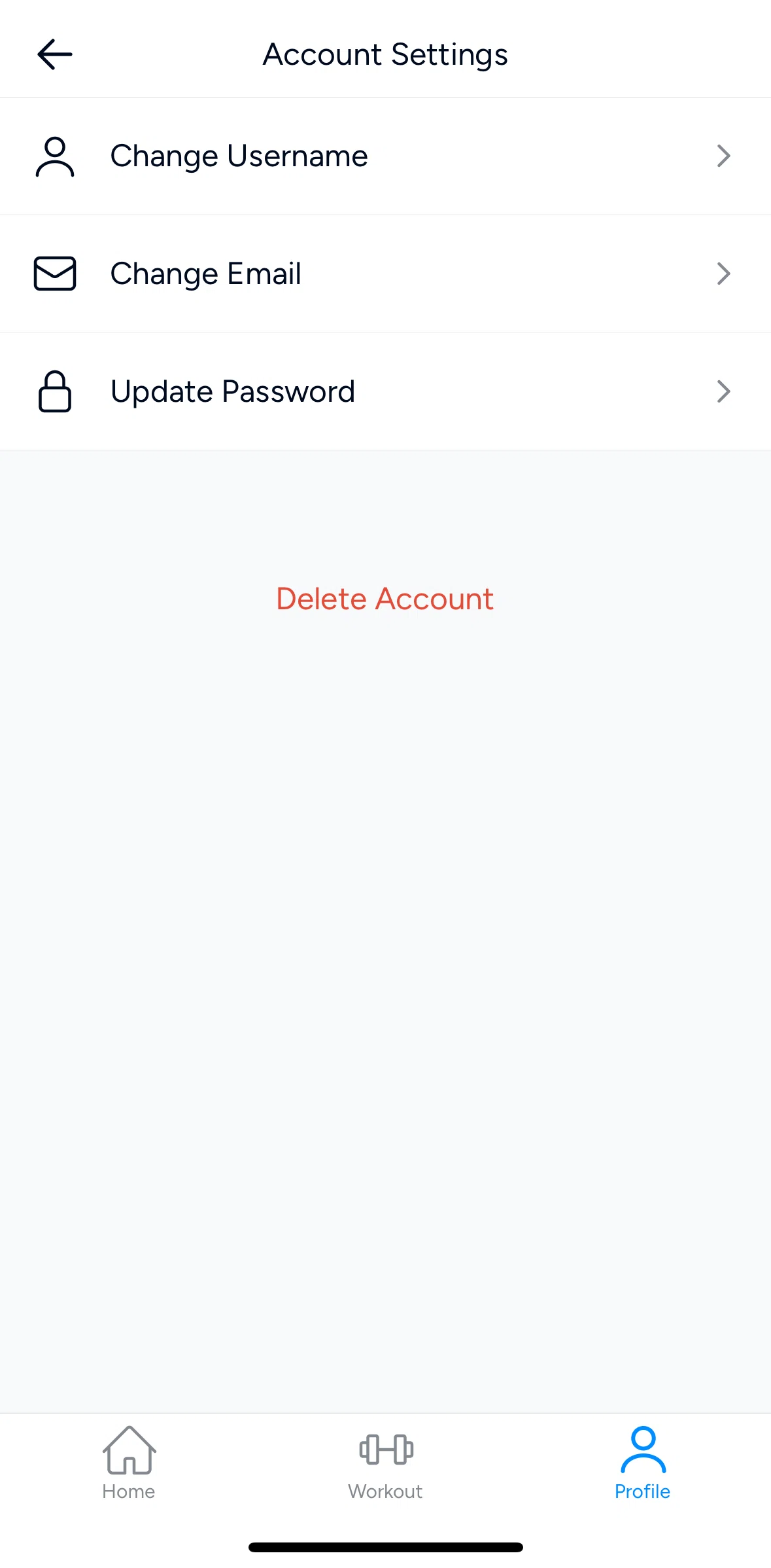 Hevy Screen screen in the Update password flow