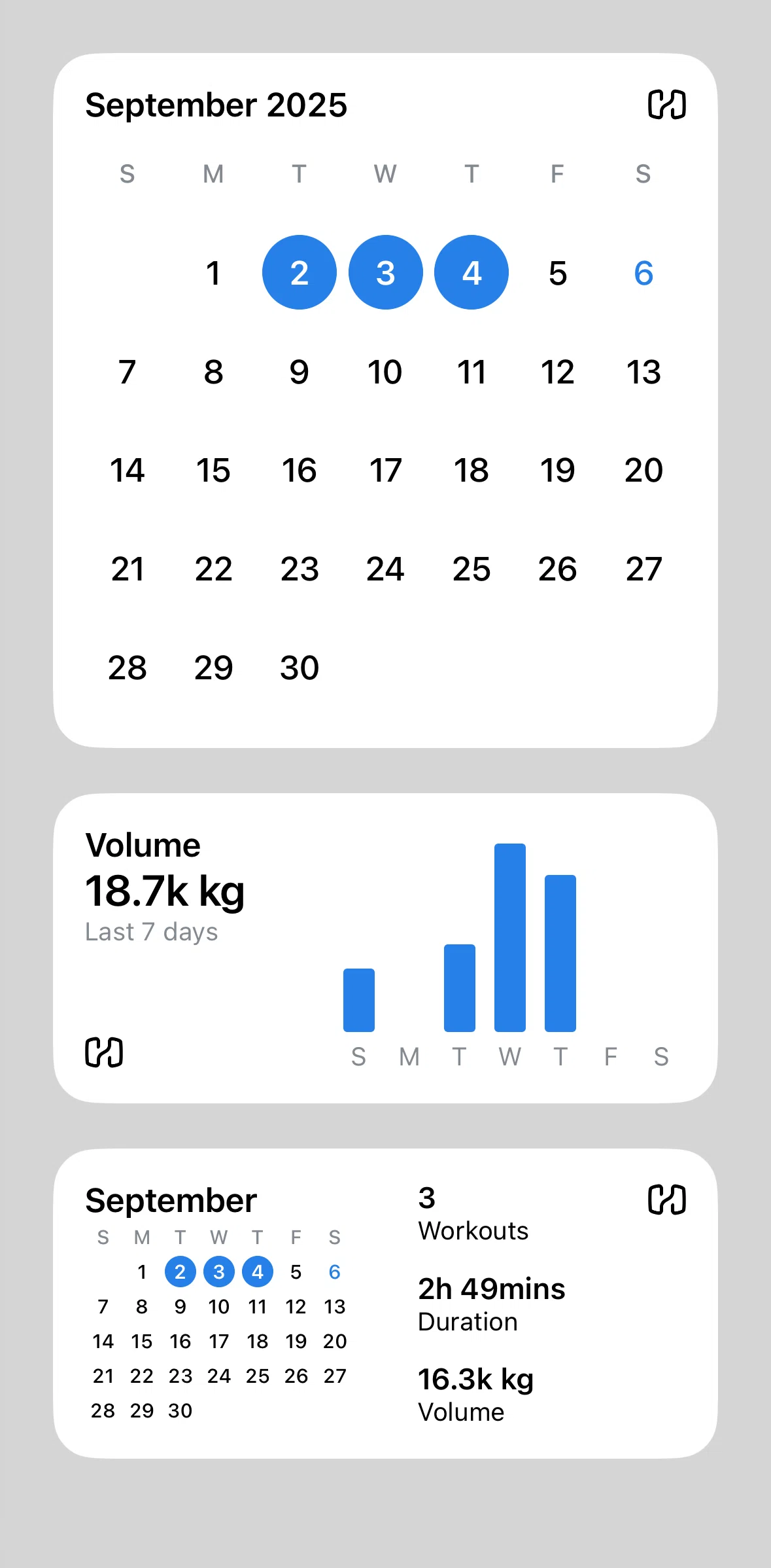 Hevy Screen screen in the Widgets flow