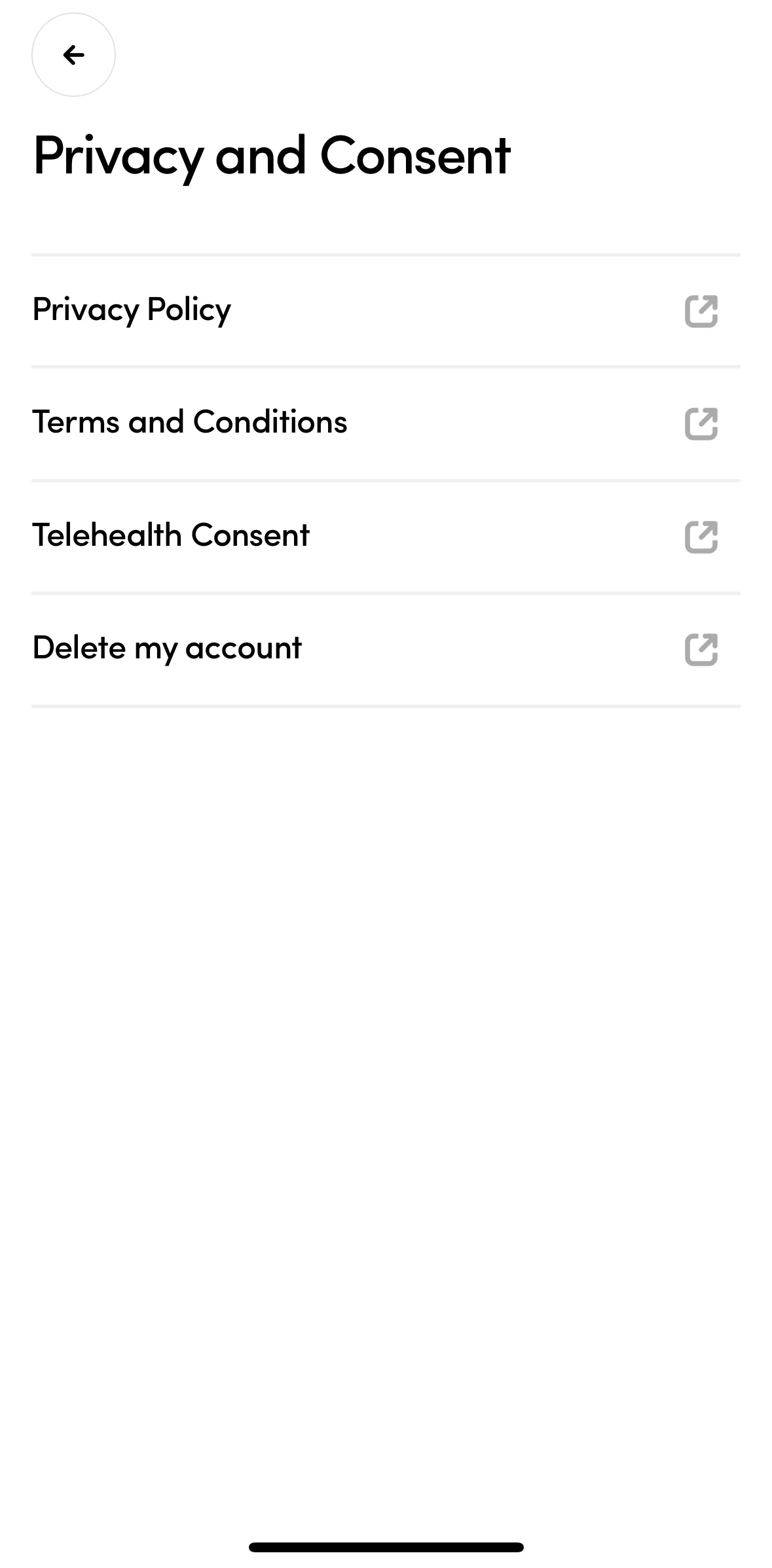 Hims Screen screen in the Privacy policy flow