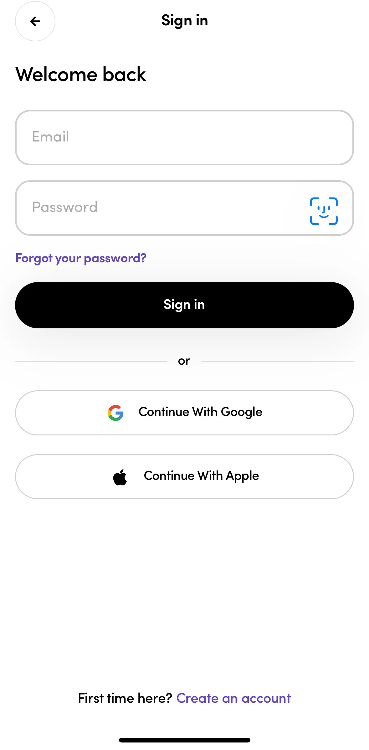 Hims Screen screen in the Resetting password flow