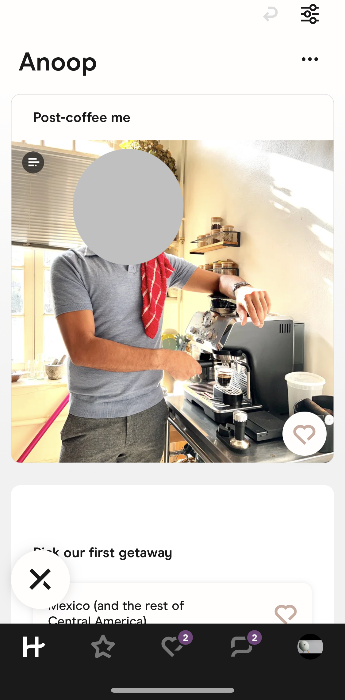 Hinge Profile screen in the Deleting Your Account flow