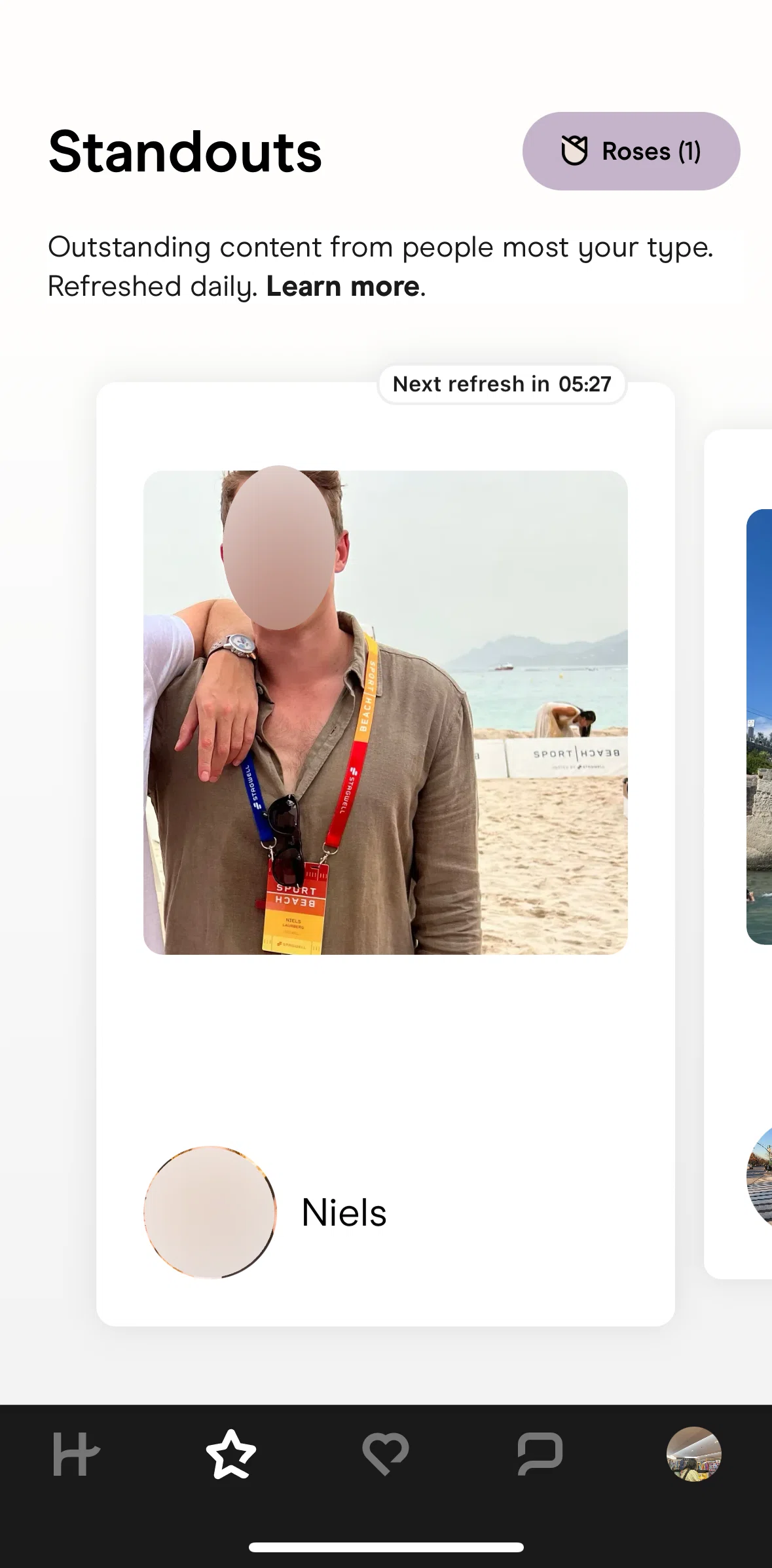 Hinge Screen screen in the Feature info flow