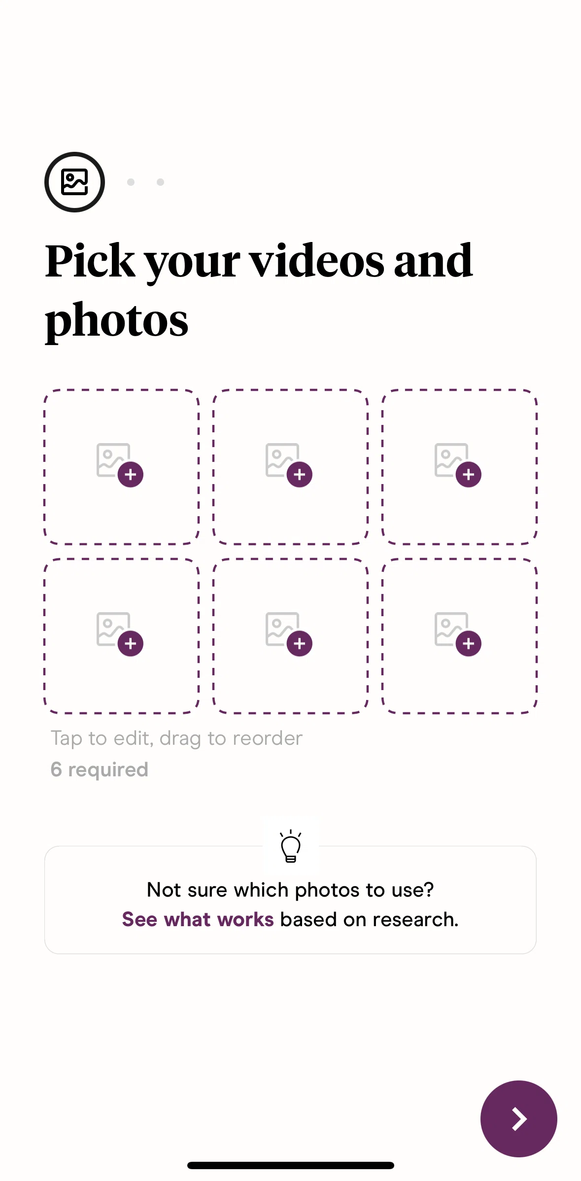 Hinge Screen screen in the Filling out profile flow