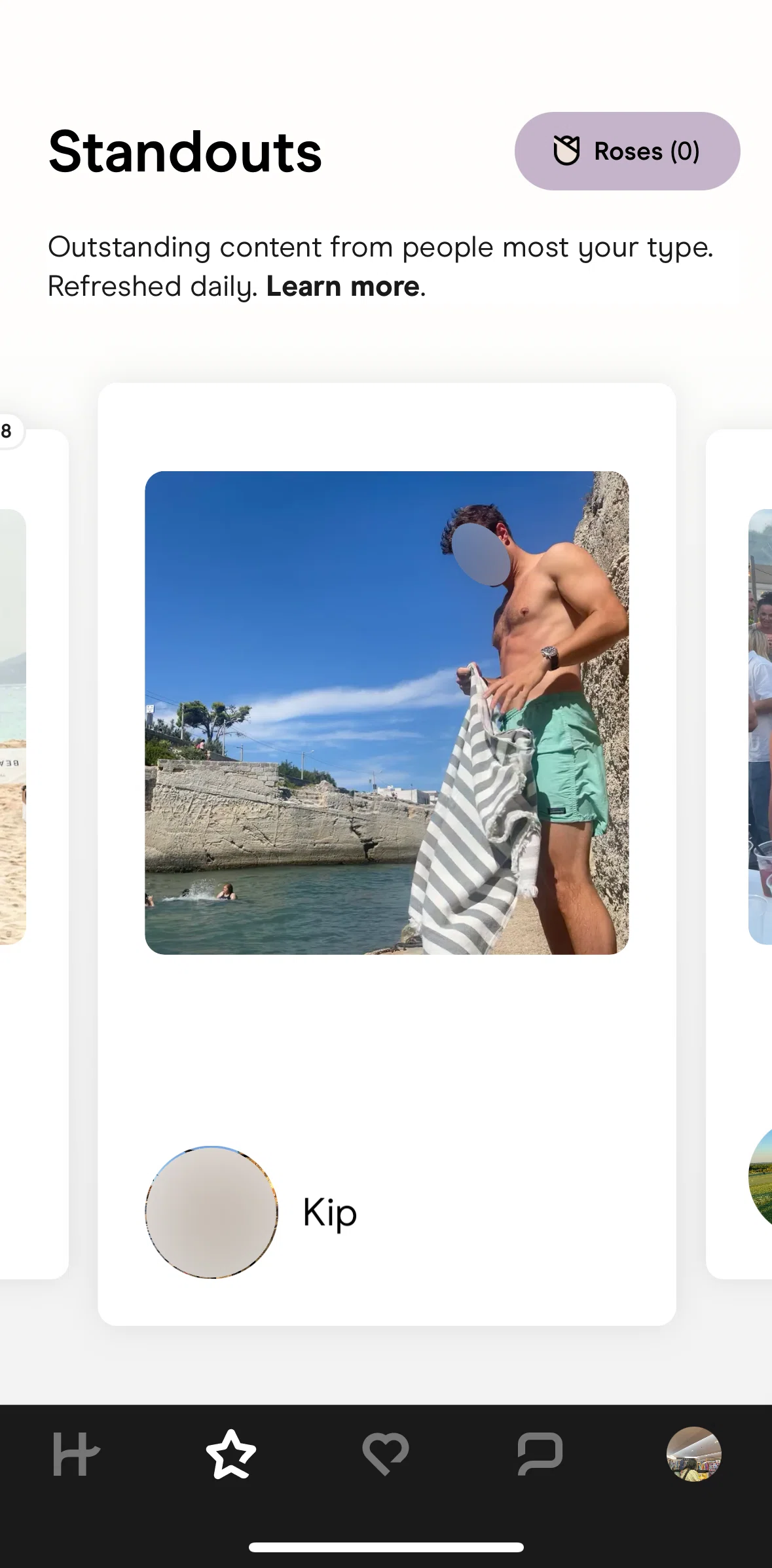 Hinge Screen screen in the User profile (standout) flow