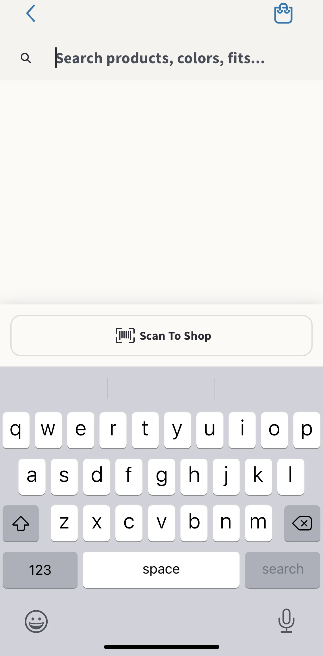 Hollister Co. Screen screen in the Deleting search history flow