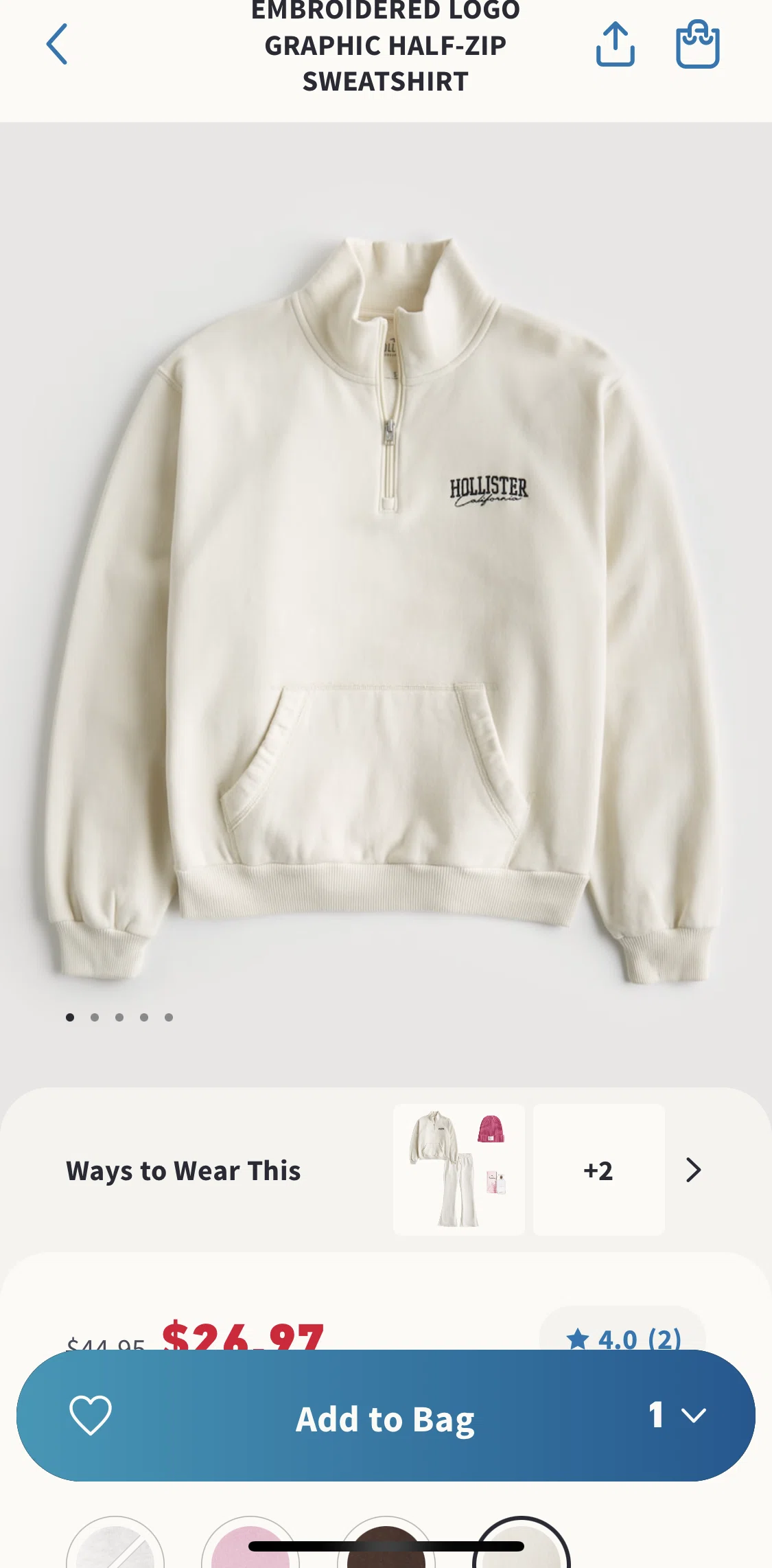 Hollister Co. Screen screen in the Saving an item flow