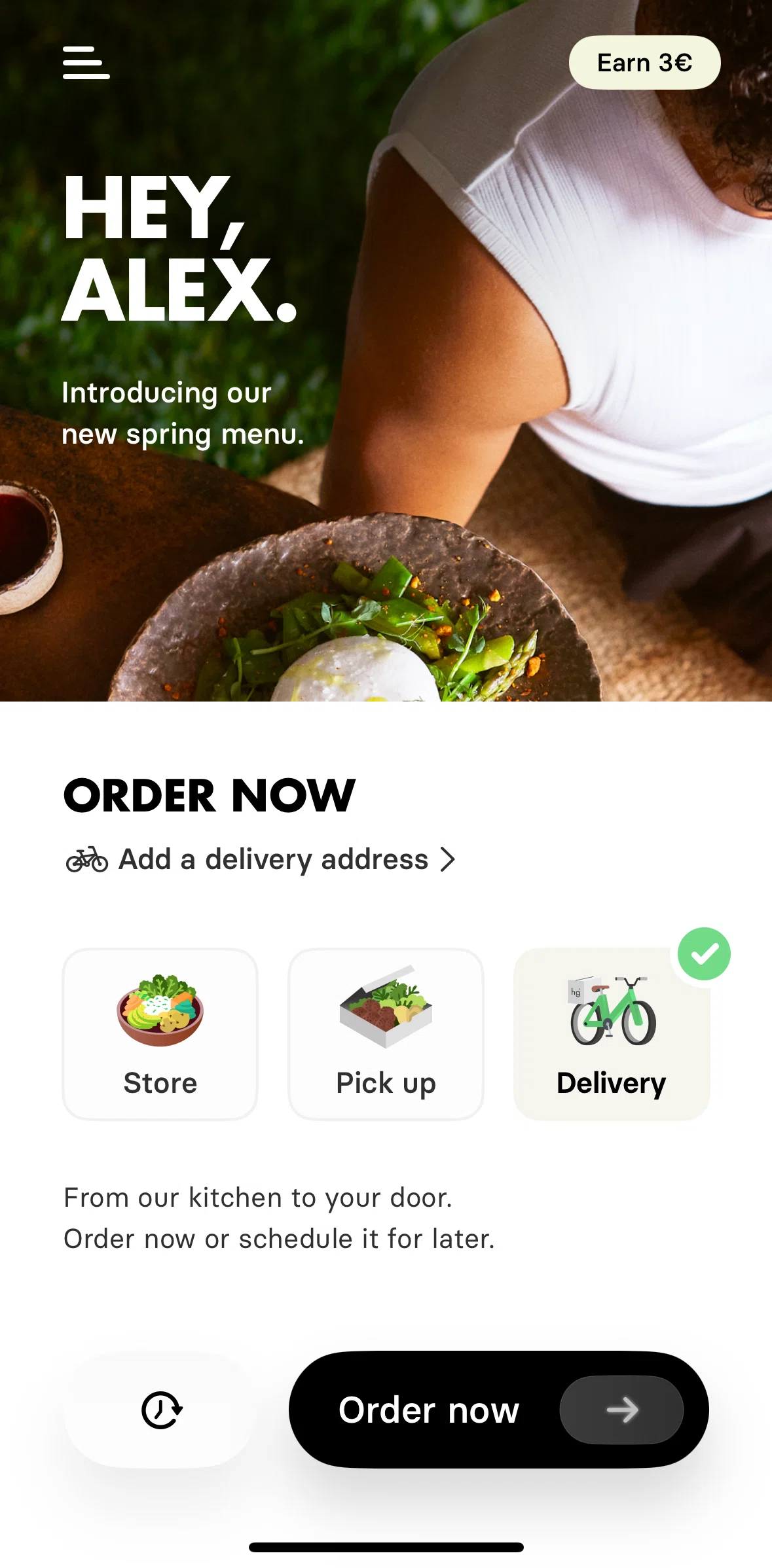 Honest Greens Screen screen in the Adding a delivery address flow