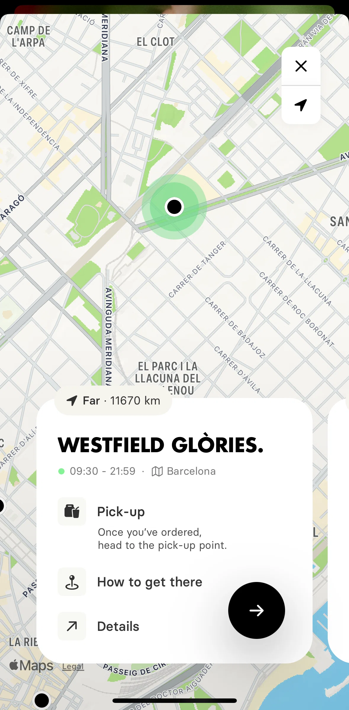Honest Greens Screen screen in the Choosing a restaurant flow