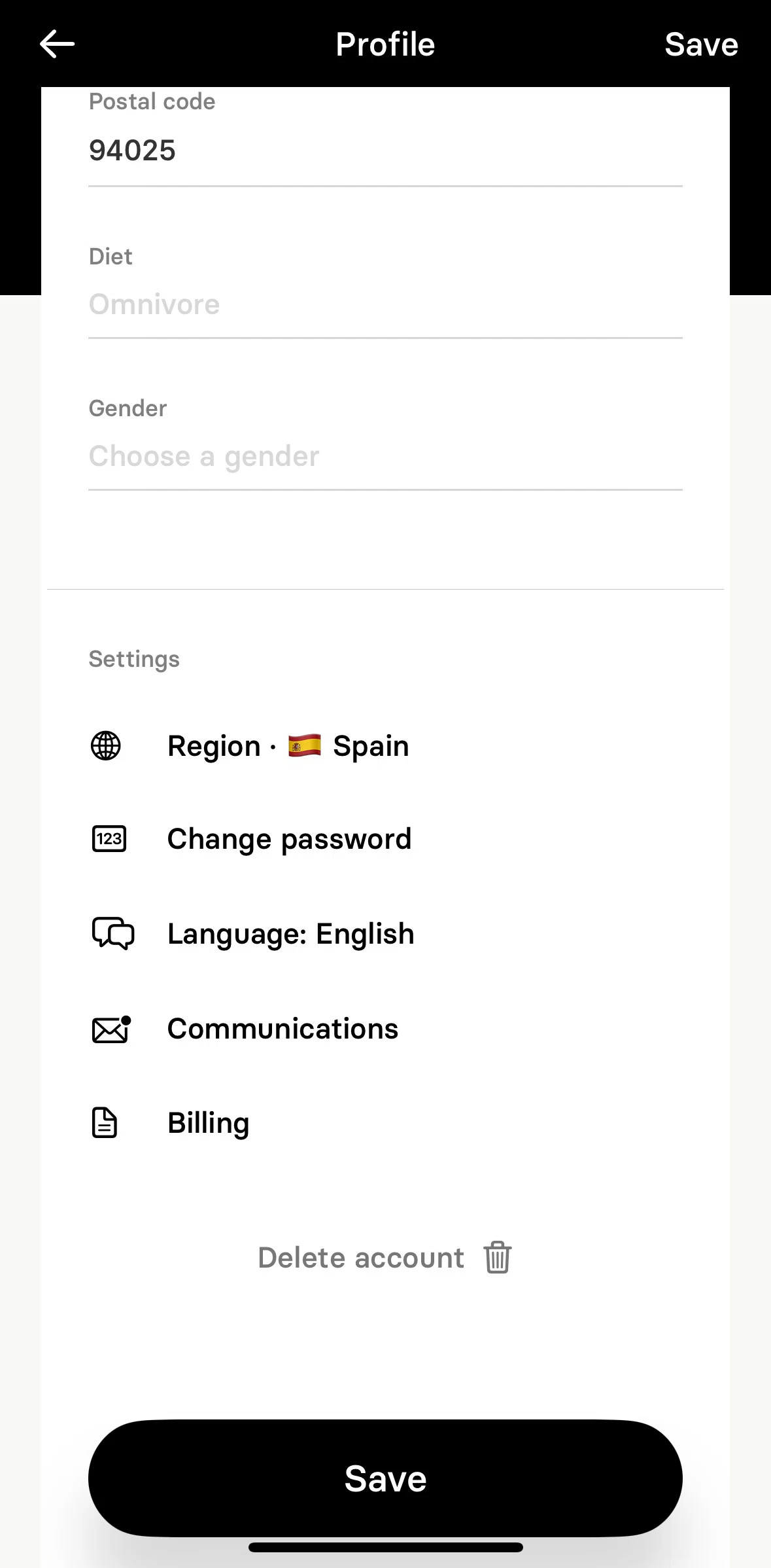 Honest Greens Screen screen in the Managing communications flow