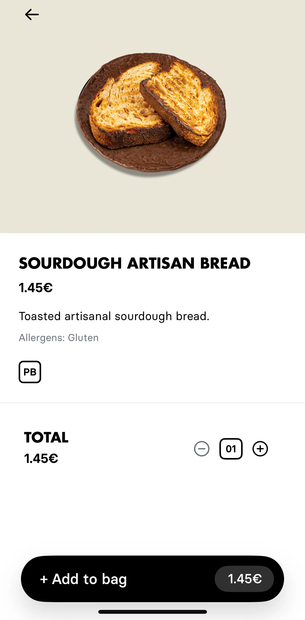 Honest Greens Screen screen in the Placing an order flow