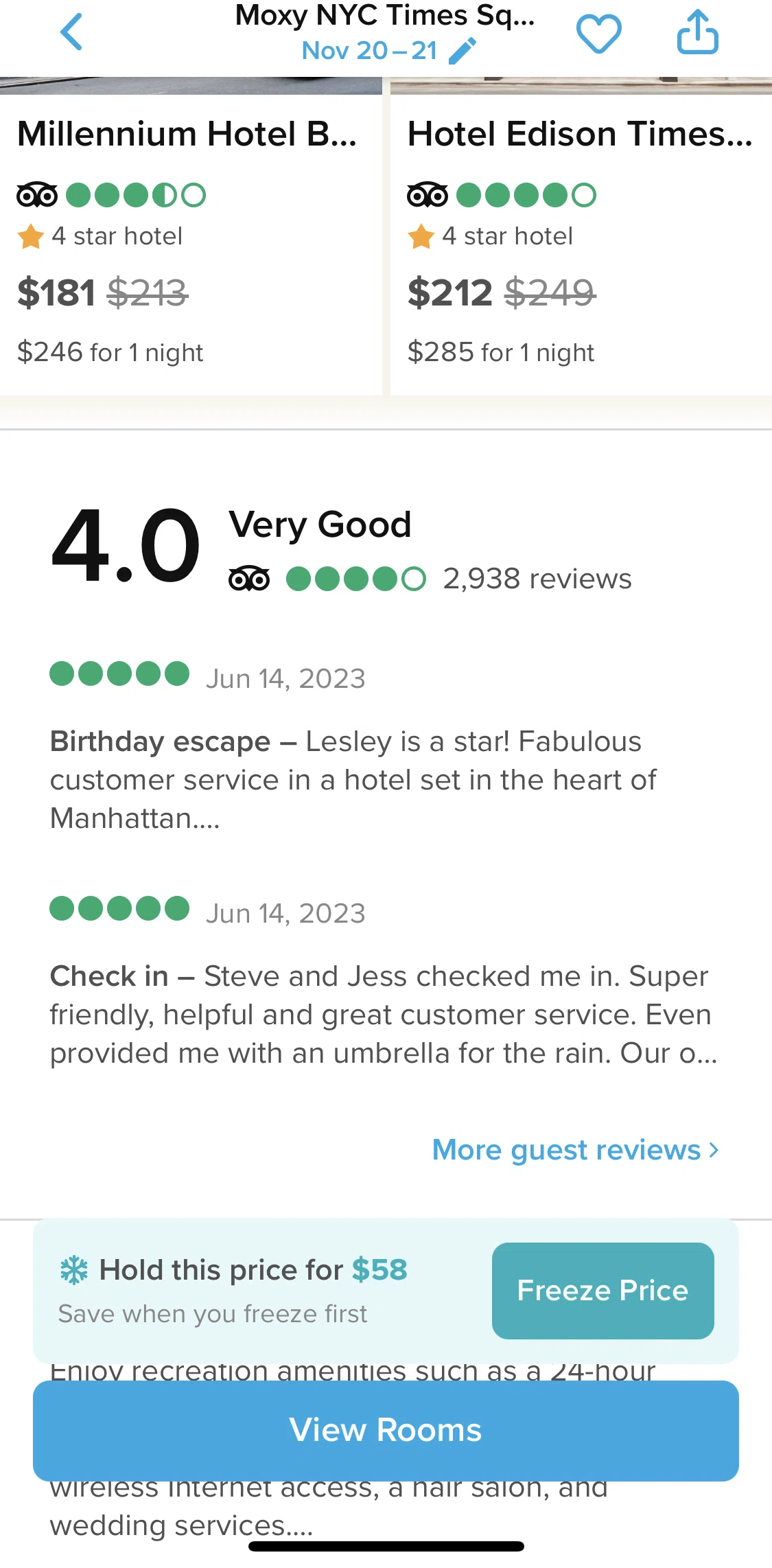 Hopper Screen 1 screen in the View all guest reviews flow